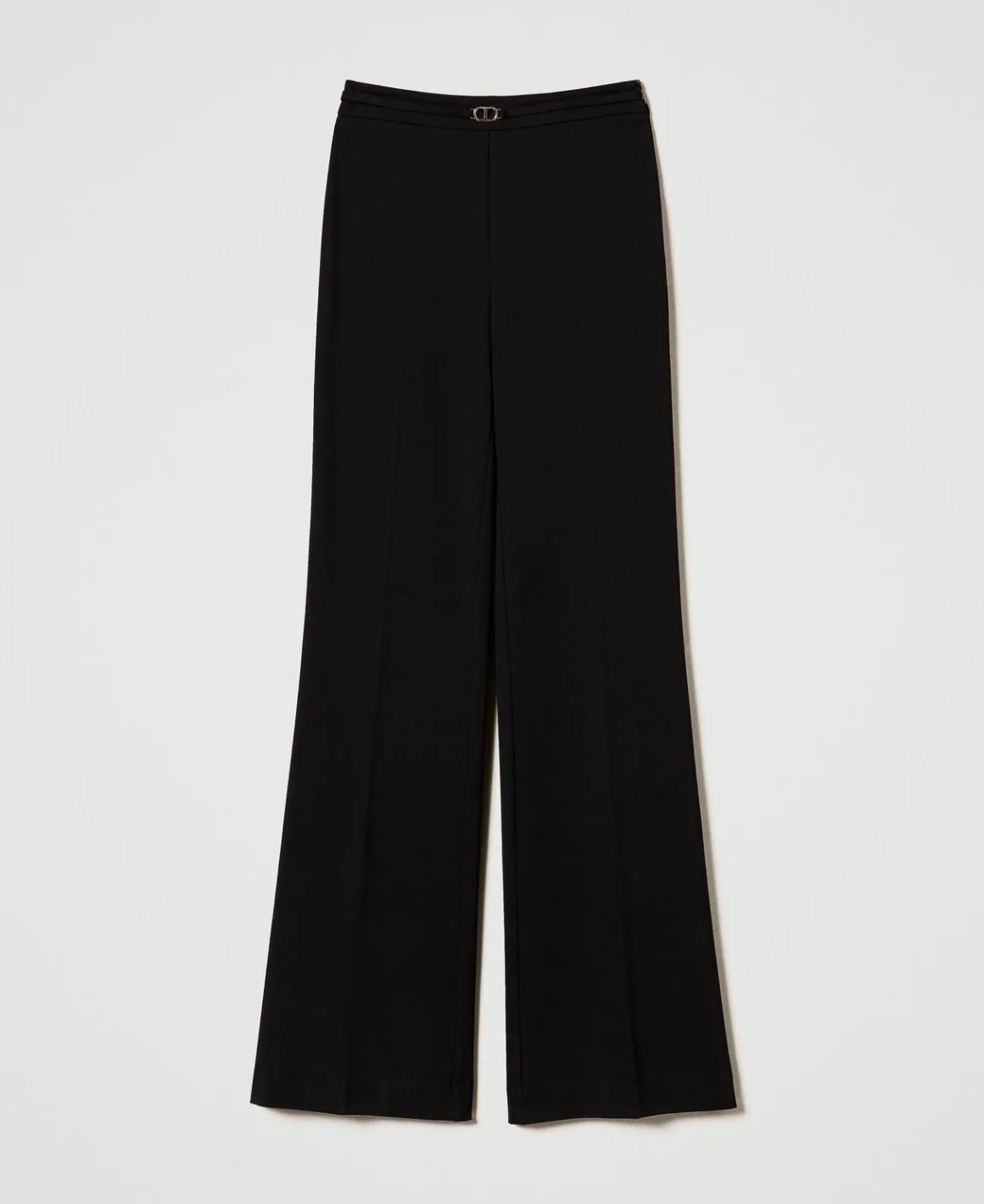 TWINSET Milano Pantaloni Straight Leg Con Cinturino Oval T | Pantaloni Eleganti | Pantaloni Dritti E A Sigaretta