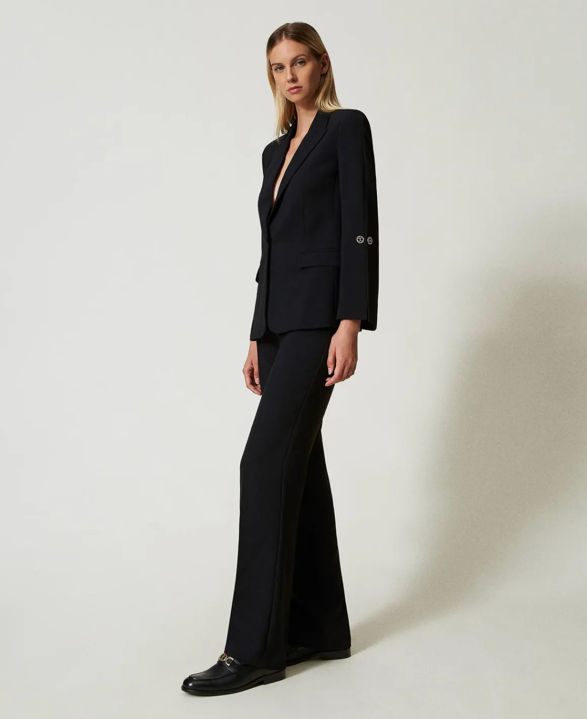 TWINSET Milano Pantaloni Straight Leg In Crêpe Cady | Pantaloni Eleganti | Pantaloni Dritti E A Sigaretta