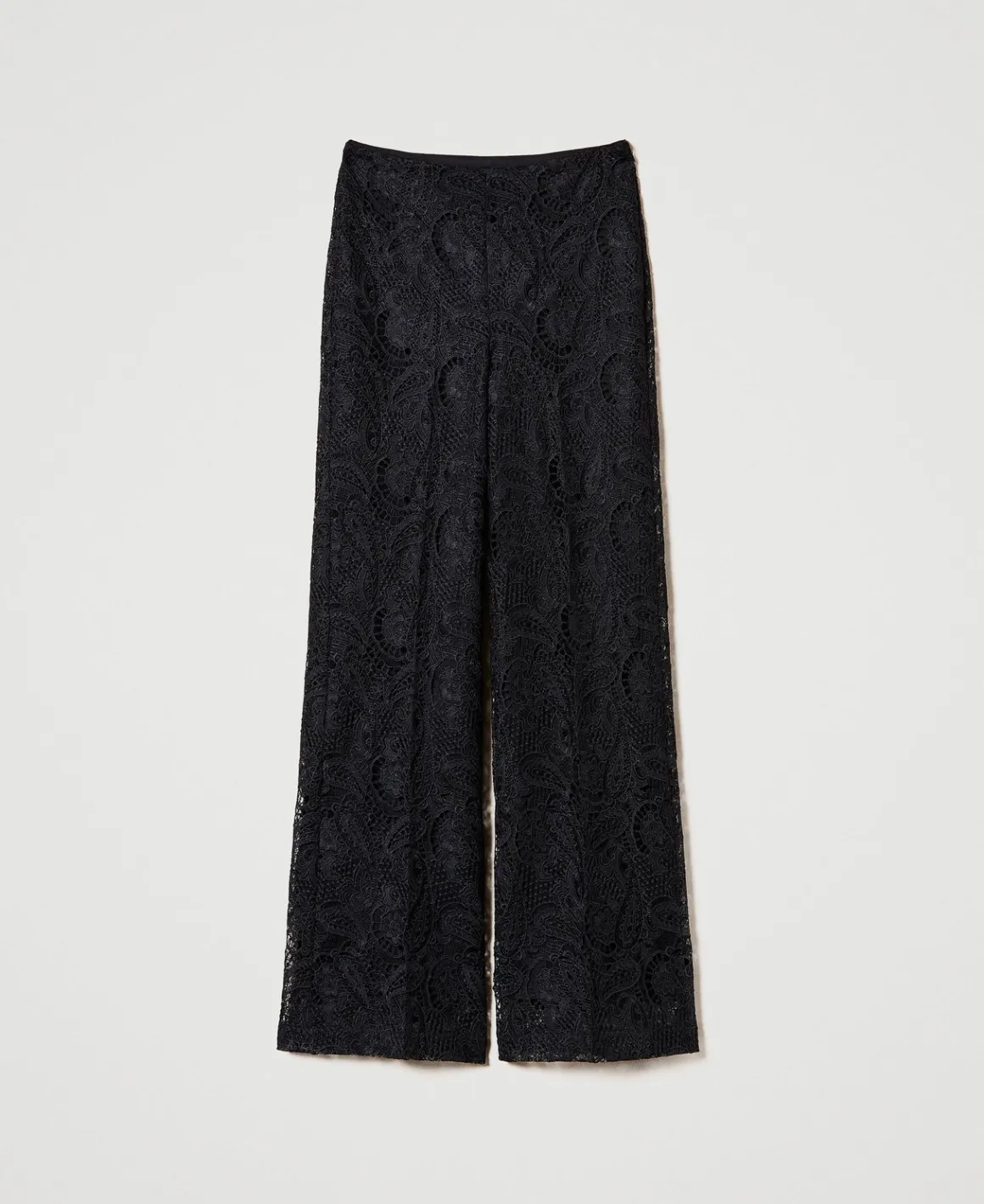 TWINSET Milano Pantaloni Wide Leg In Pizzo Macramè | Pantaloni Eleganti | Pantaloni Ampi E A Palazzo