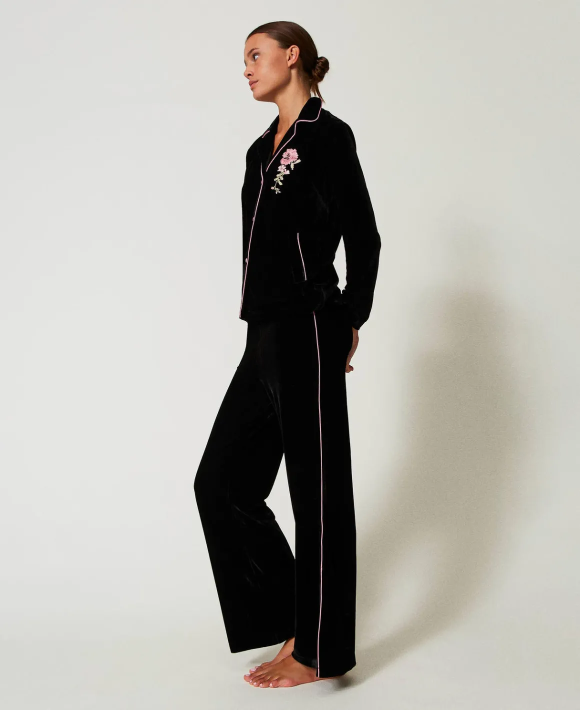 TWINSET Milano Pigiama A Uomo In Velluto Con Ricamo | Intimo E Nightwear