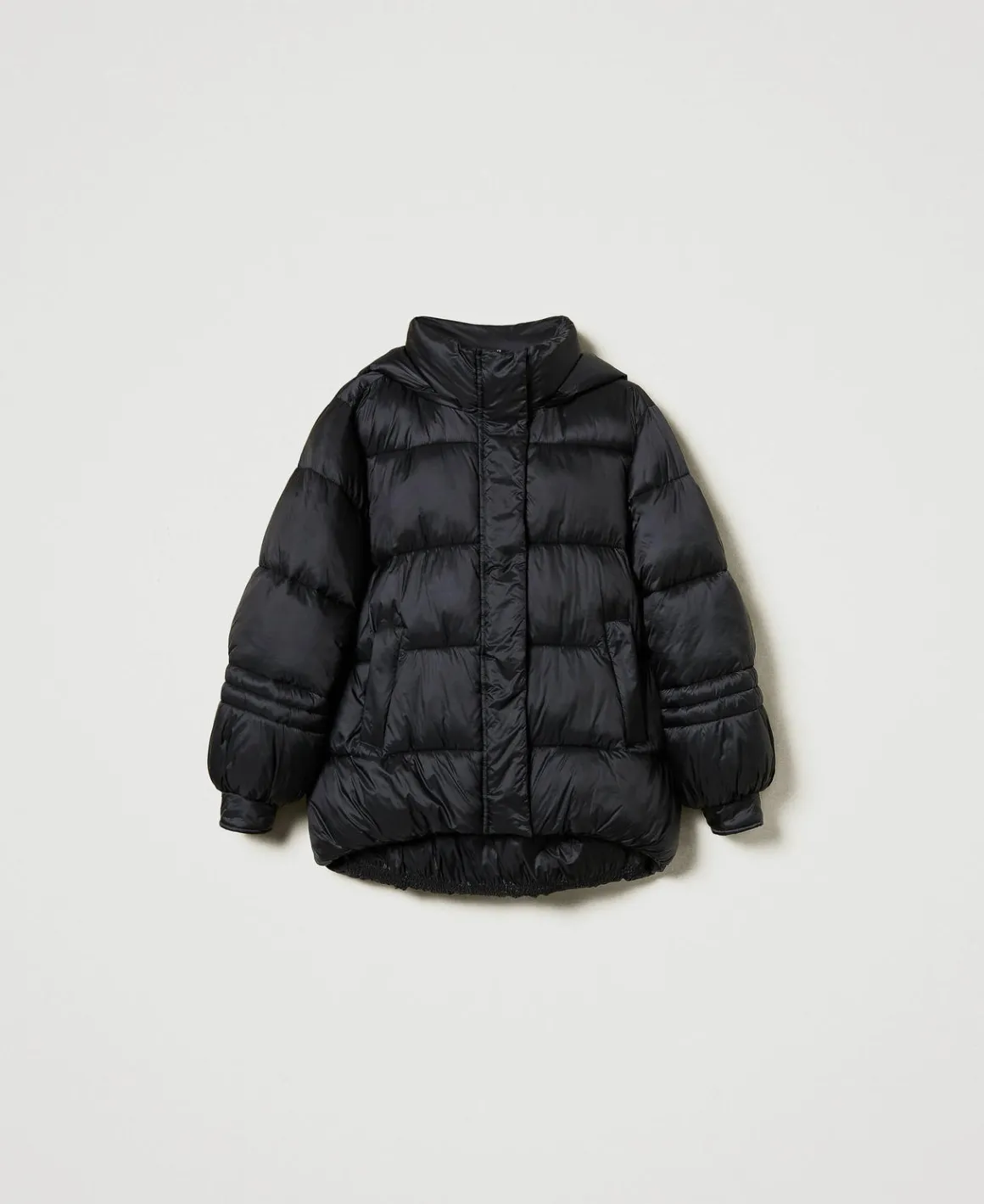 TWINSET Milano Piumino In Nylon Jacquard Rigato | Giacche E Piumini
