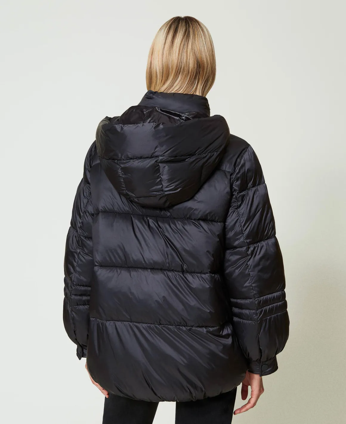 TWINSET Milano Piumino In Nylon Jacquard Rigato | Giacche E Piumini