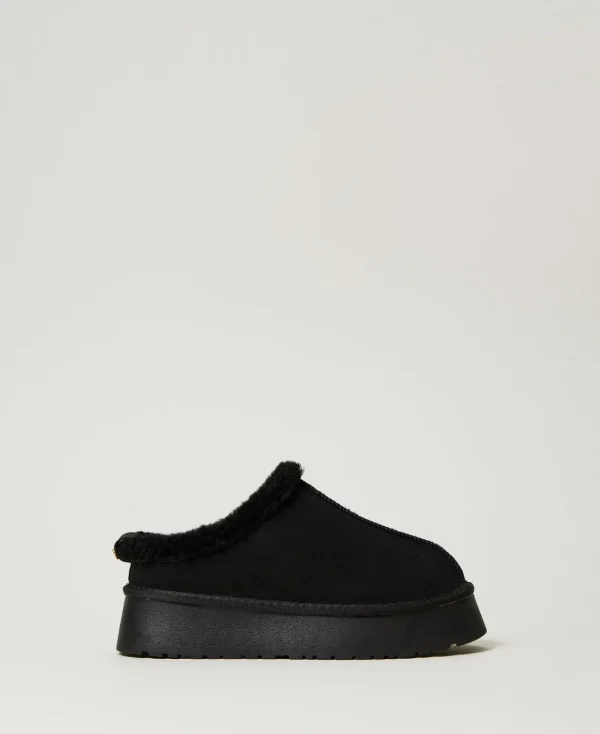 TWINSET Milano Scarpe Sabot Con Faux Fur | Scarpe Basse