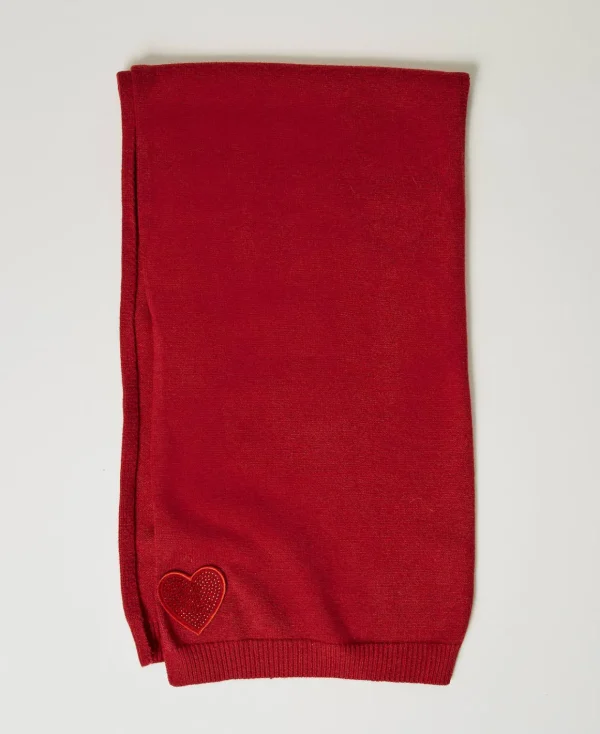 TWINSET Milano Sciarpa In Maglia Con Patch A Cuore | Sciarpe