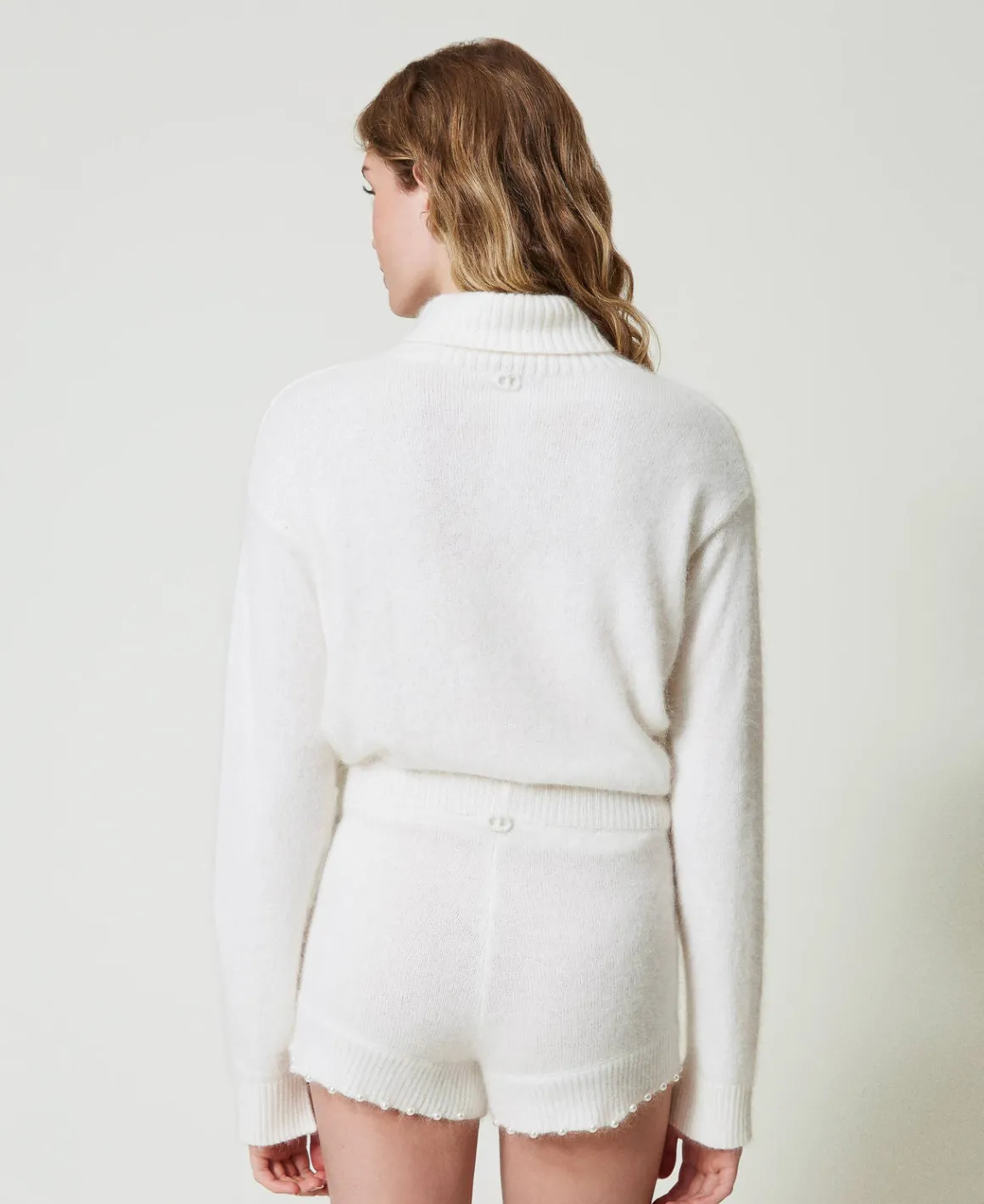 TWINSET Milano Shorts In Maglia Misto Angora Con Perle | Shorts