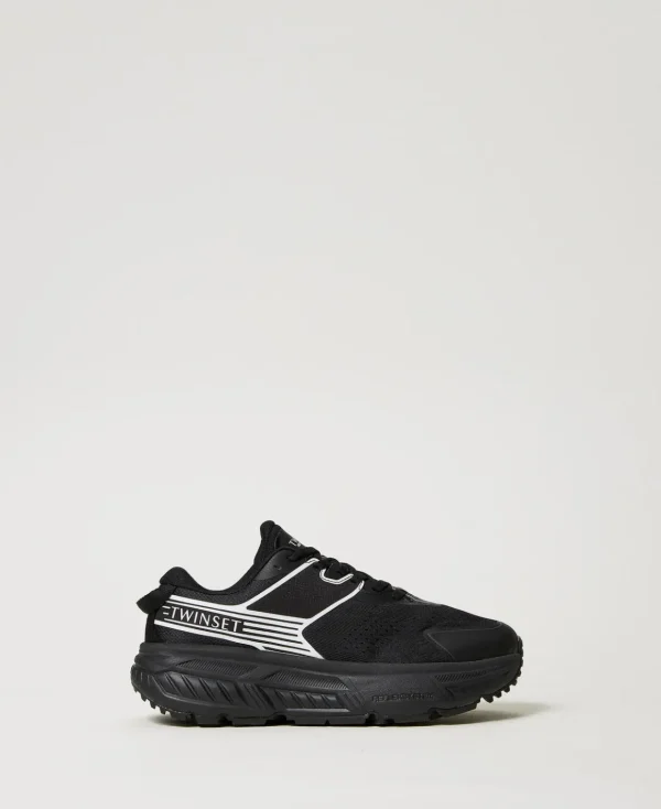 TWINSET Milano Sneakers Fessura A Righe Con Logo A Contrasto | Scarpe Basse | Sneakers