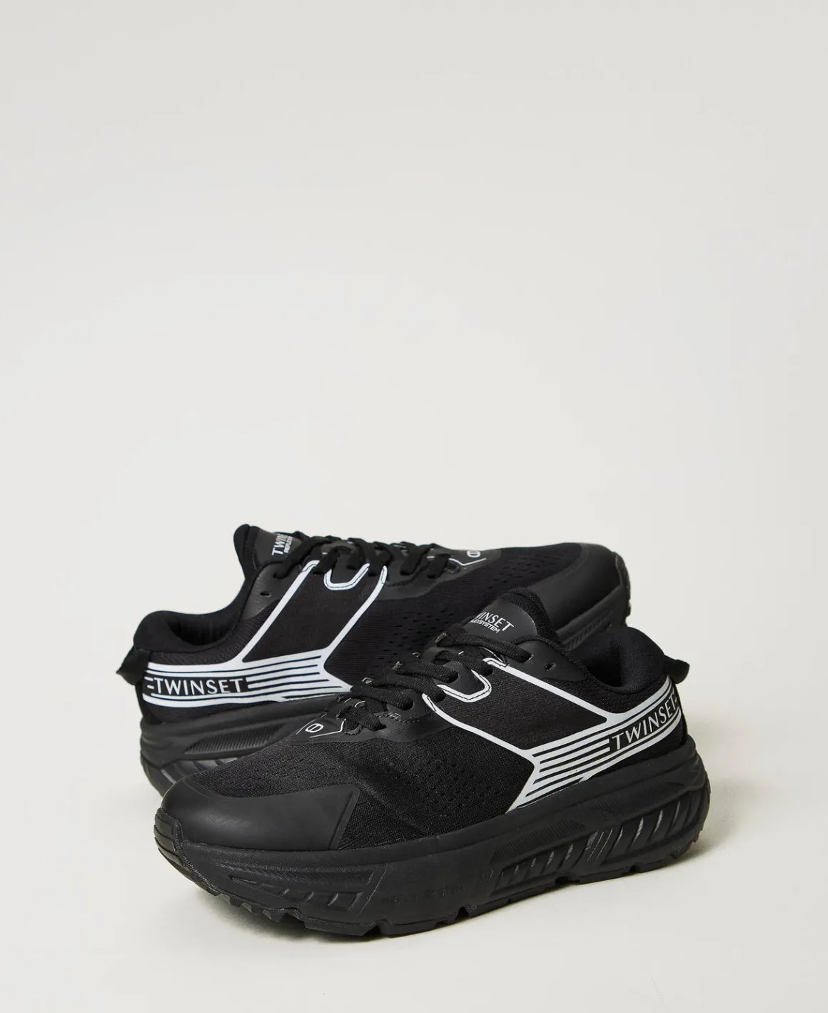 TWINSET Milano Sneakers Fessura A Righe Con Logo A Contrasto | Scarpe Basse | Sneakers