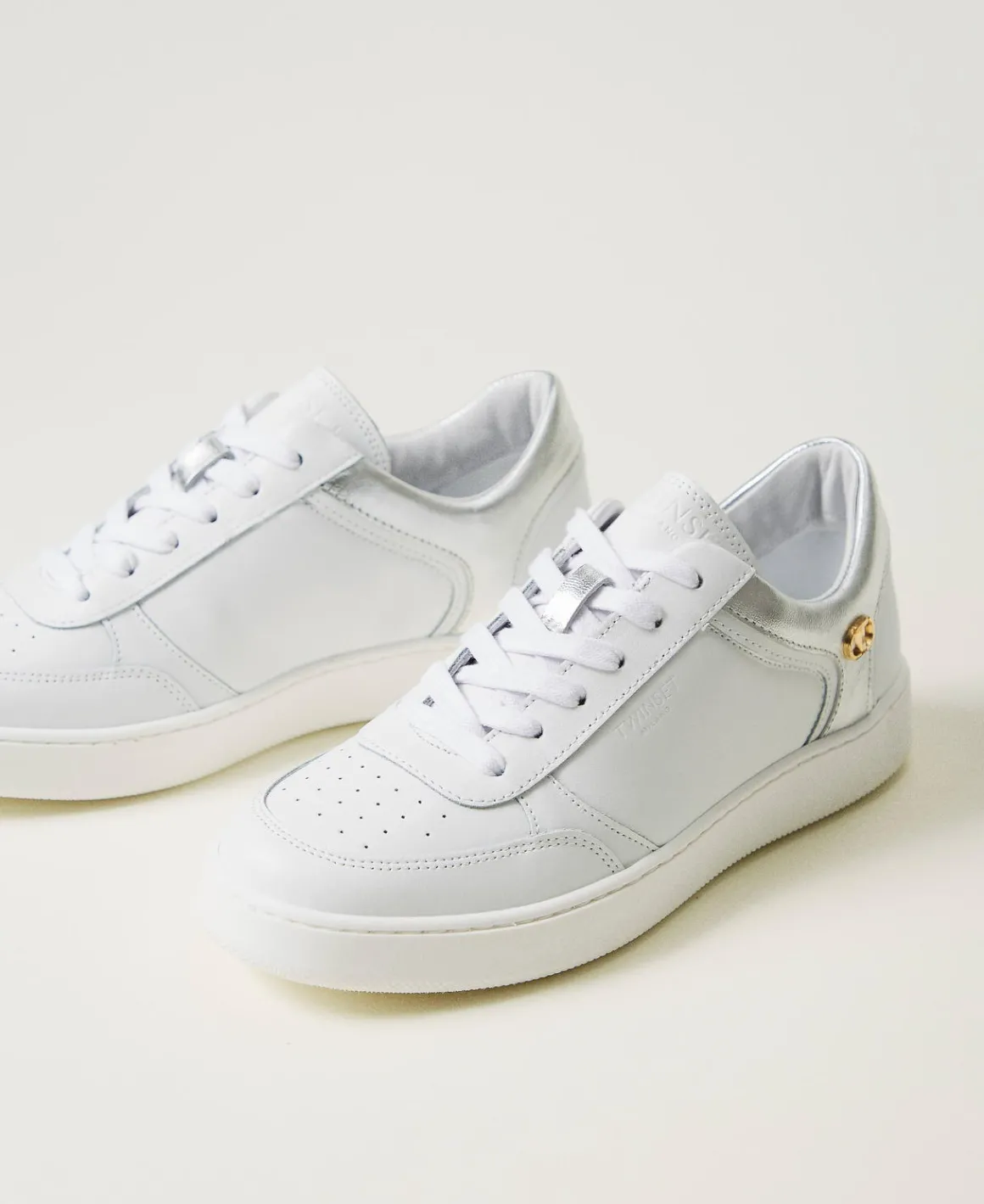 TWINSET Milano Sneakers In Pelle Con Inserti Laminati | Scarpe Basse | Sneakers