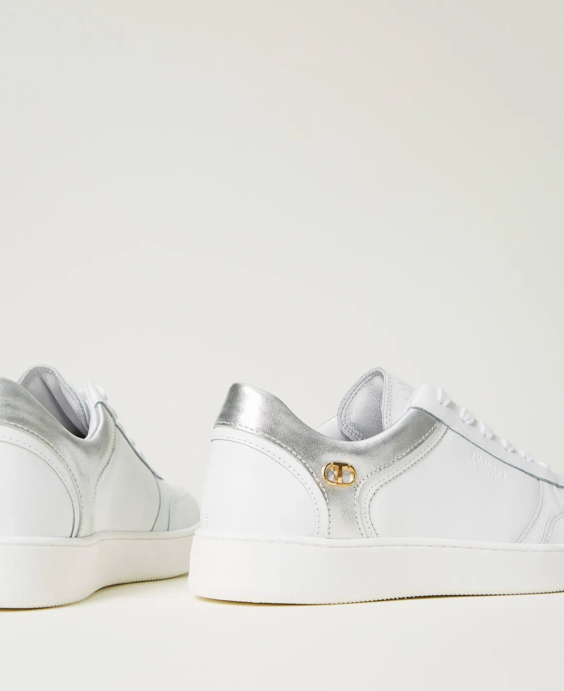 TWINSET Milano Sneakers In Pelle Con Inserti Laminati | Scarpe Basse | Sneakers