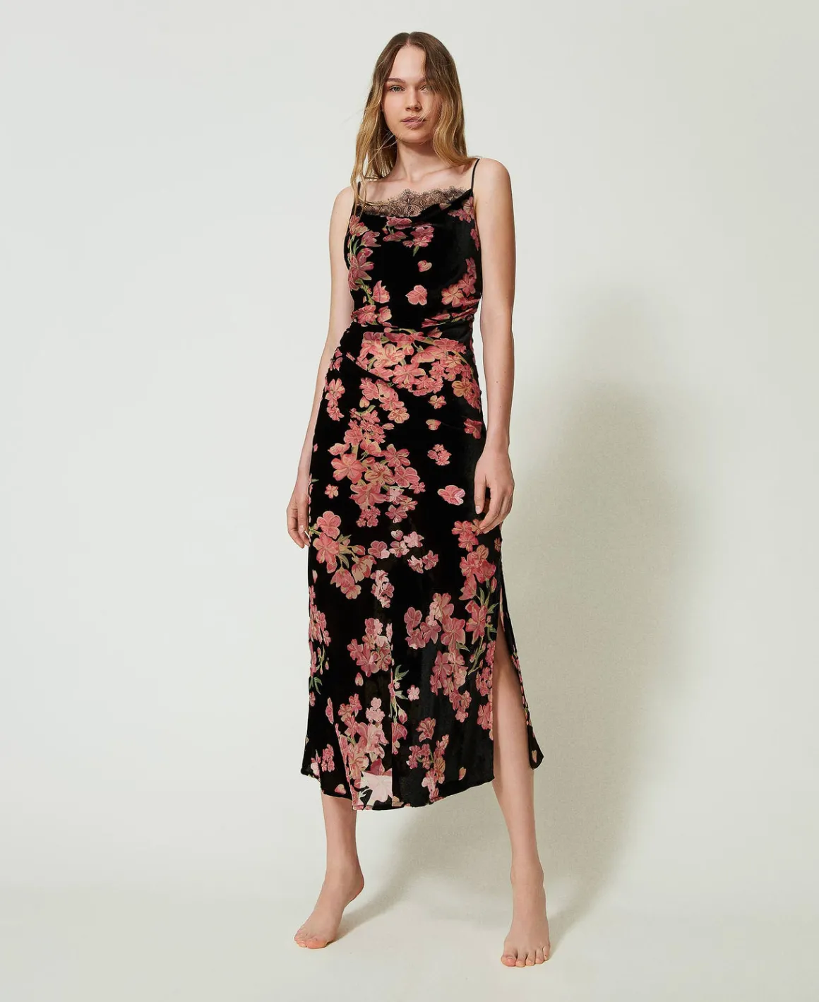 TWINSET Milano Sottoveste In Velluto Dévoré A Fiori | Intimo E Nightwear