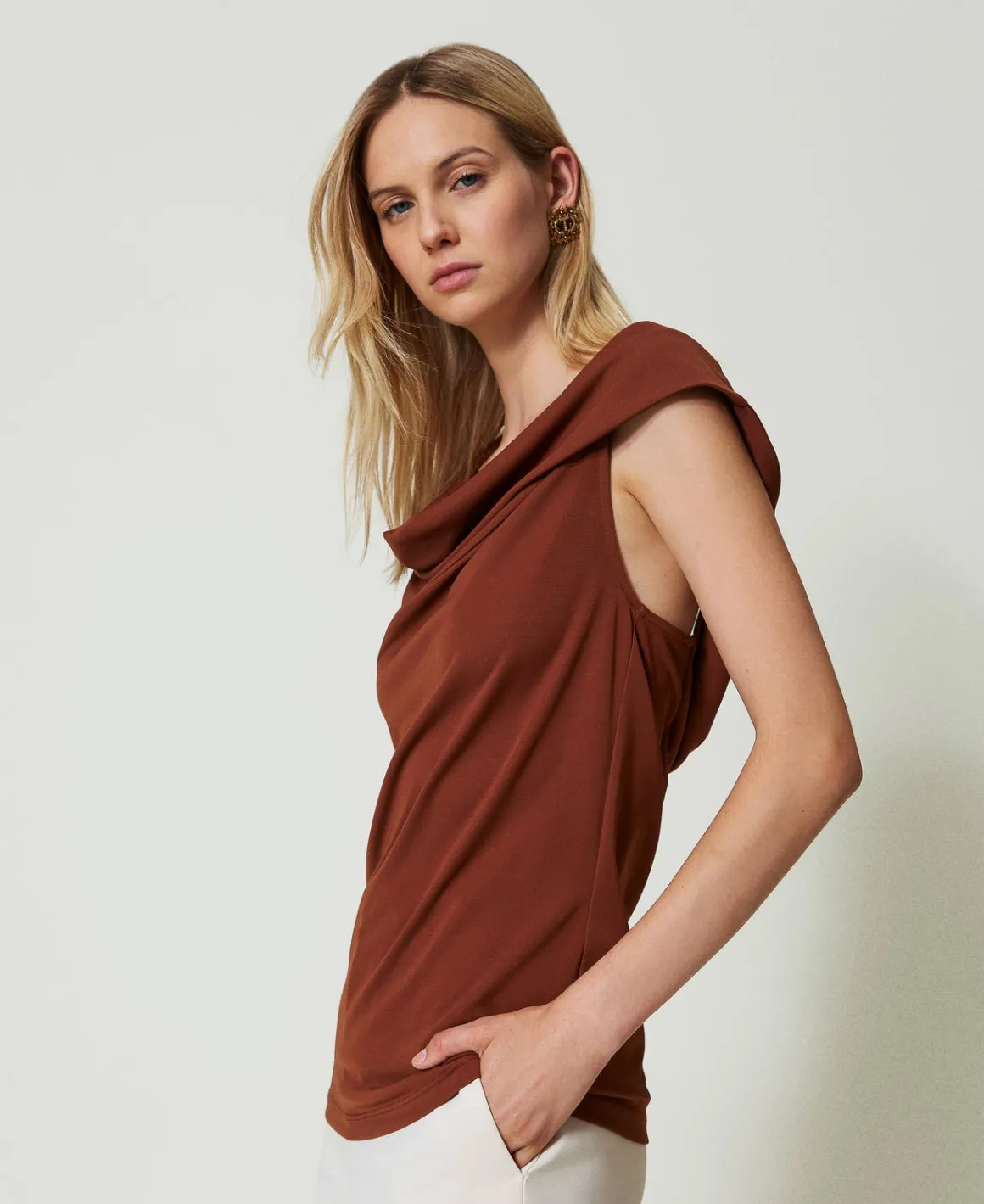 TWINSET Milano Top Con Collo Drappeggiato | T-Shirt E Top