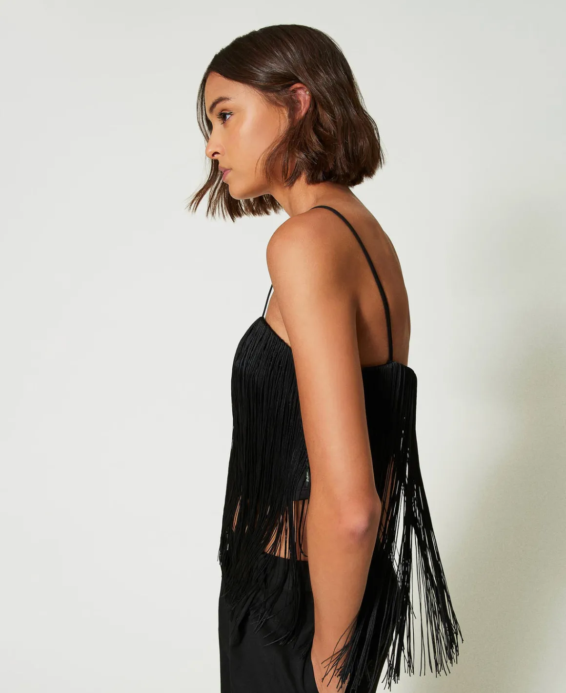 TWINSET Milano Top Corto MYFO Con Frange | T-Shirt E Top