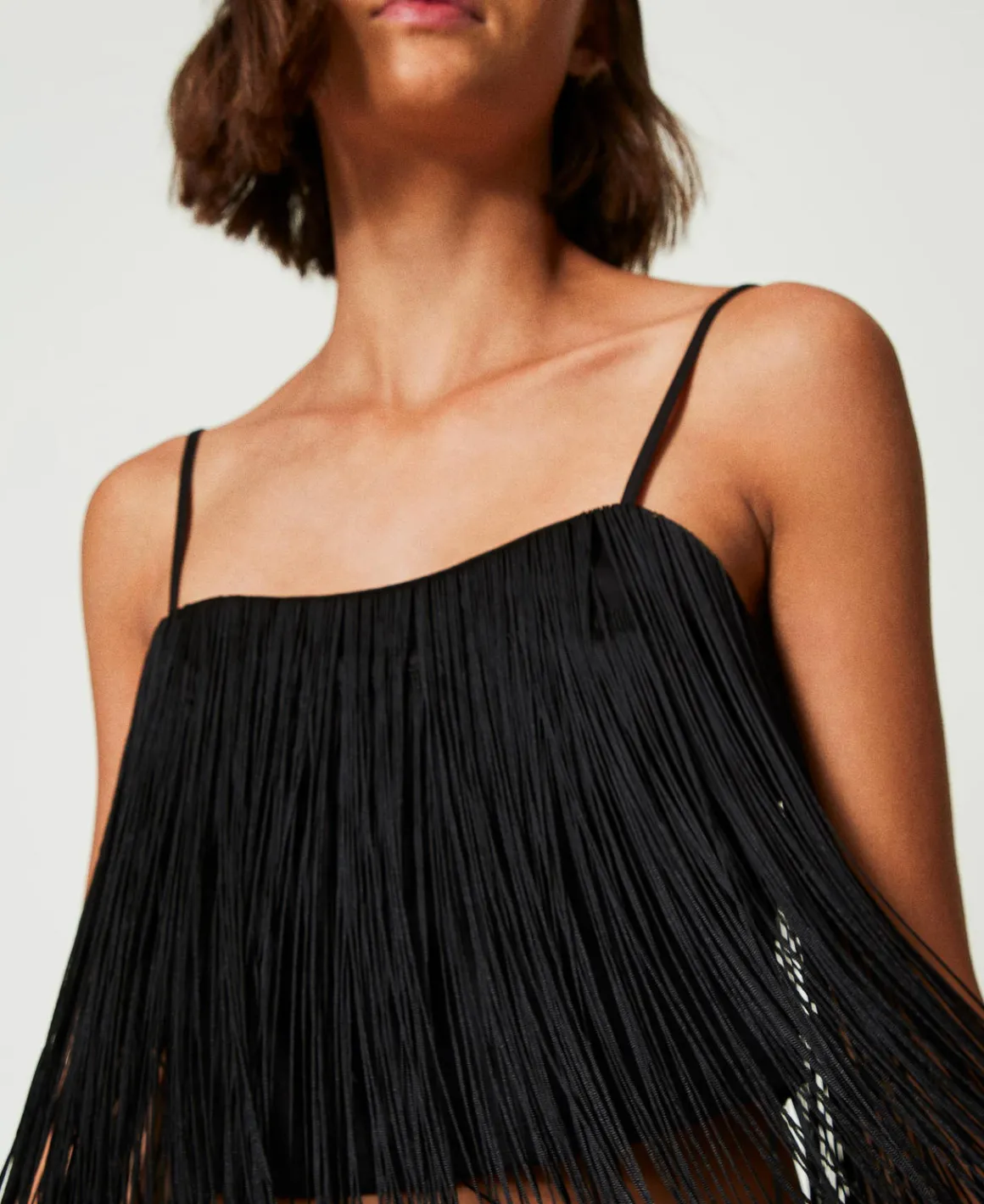 TWINSET Milano Top Corto MYFO Con Frange | T-Shirt E Top