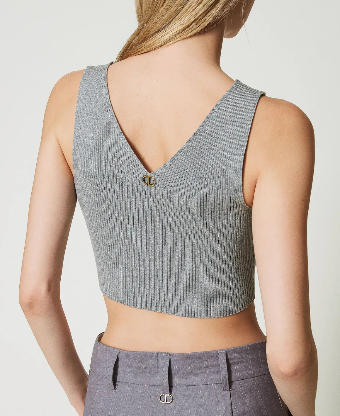 TWINSET Milano Top Cropped In Maglia A Costine | T-Shirt E Top
