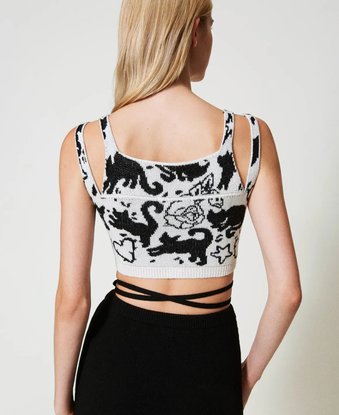 TWINSET Milano Top Cropped Jacquard In Filato Treeblend | T-Shirt E Top