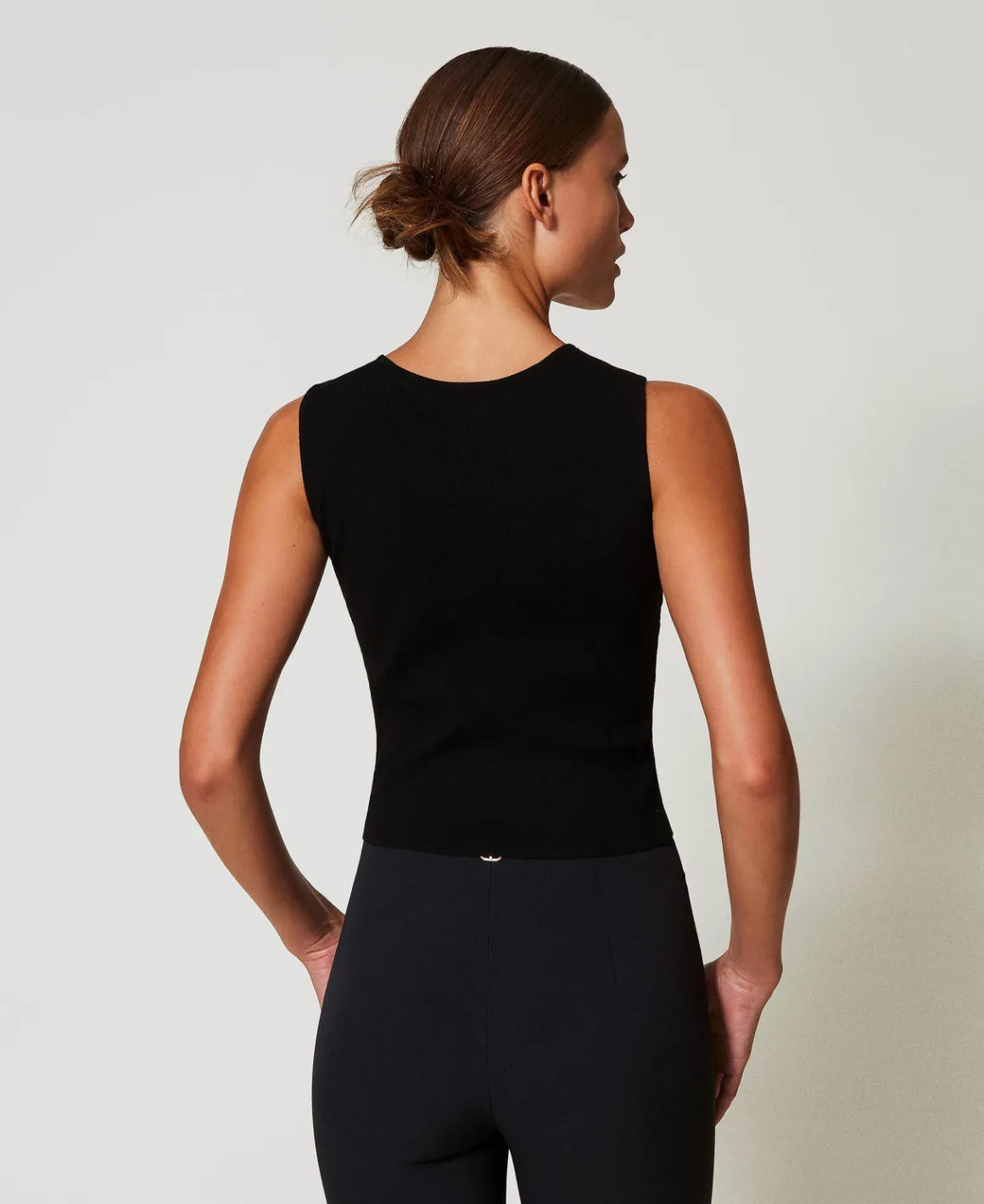 TWINSET Milano Top Doppio Uso In Maglia Con Oval T | T-Shirt E Top