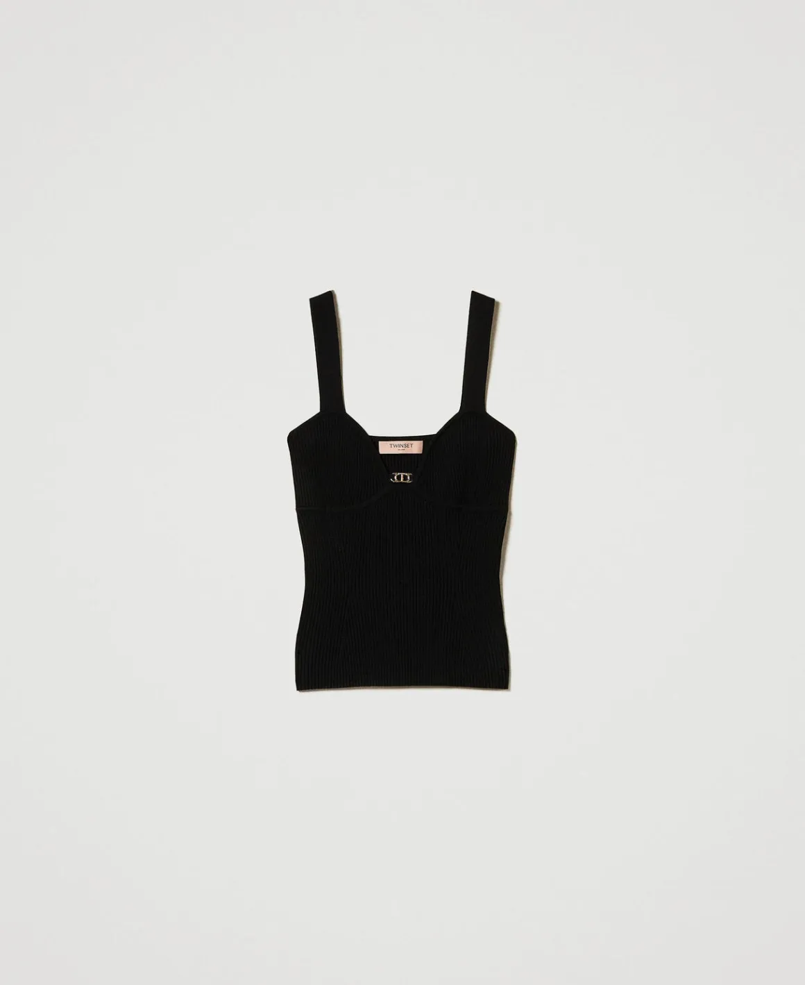 TWINSET Milano Top Fitted In Maglia Con Logo Oval T | T-Shirt E Top
