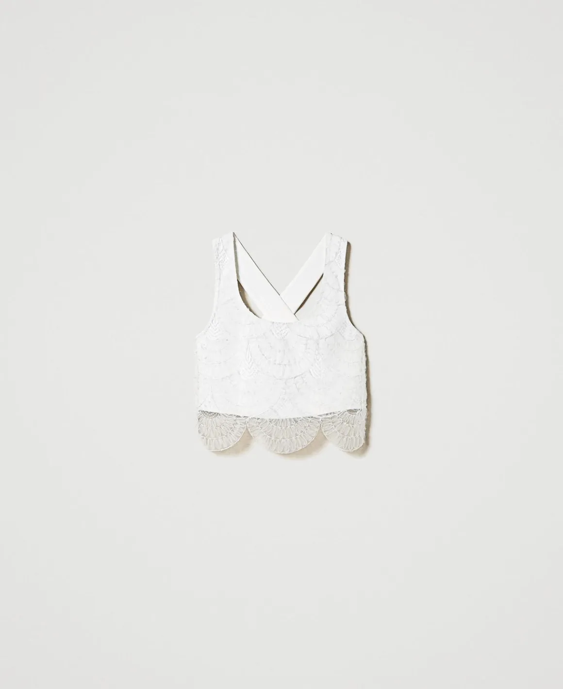 TWINSET Milano Top In Crêpe Cady E Organza Ricamata | T-Shirt E Top