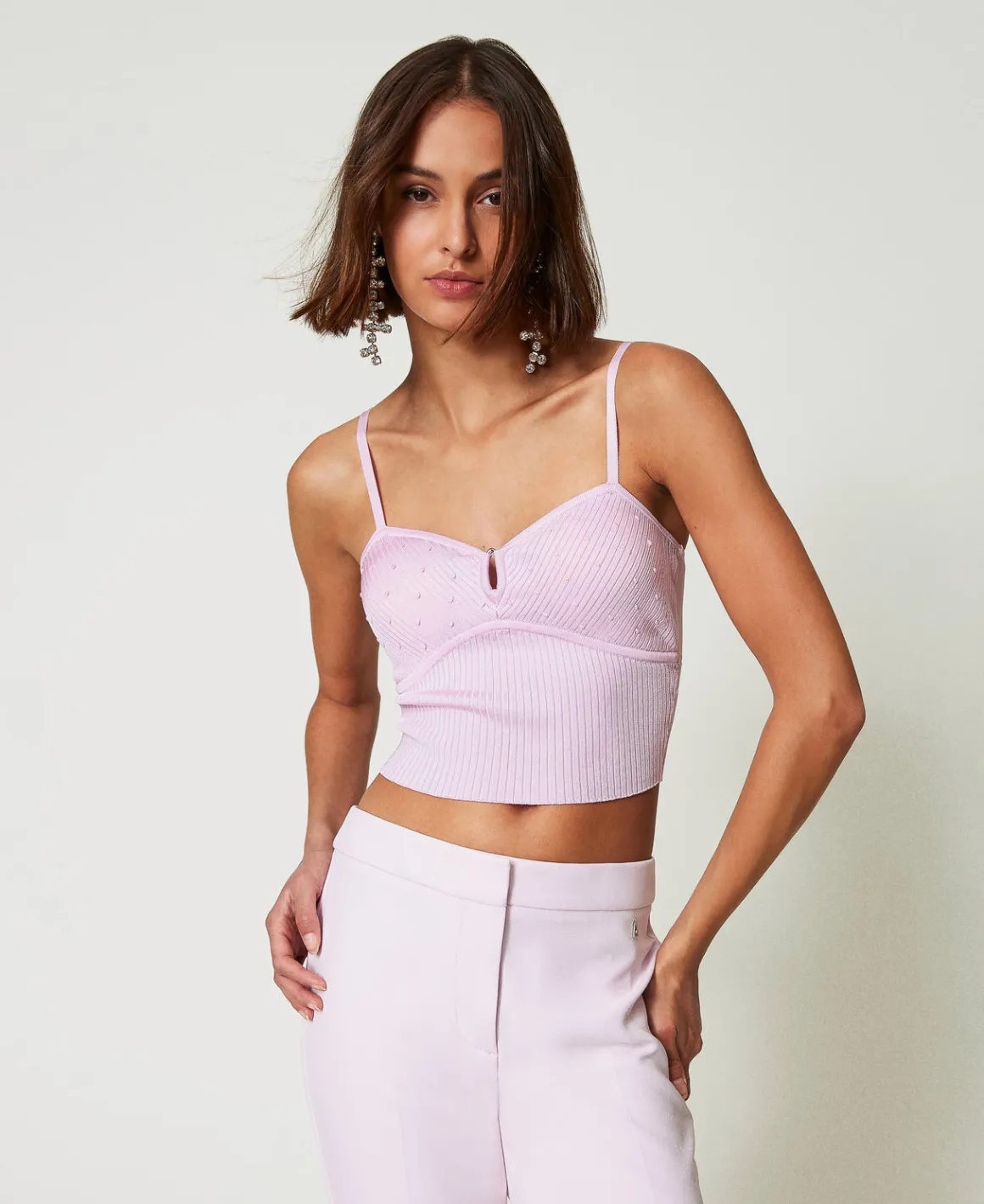 TWINSET Milano Top In Filato Riciclato Con Perline | T-Shirt E Top