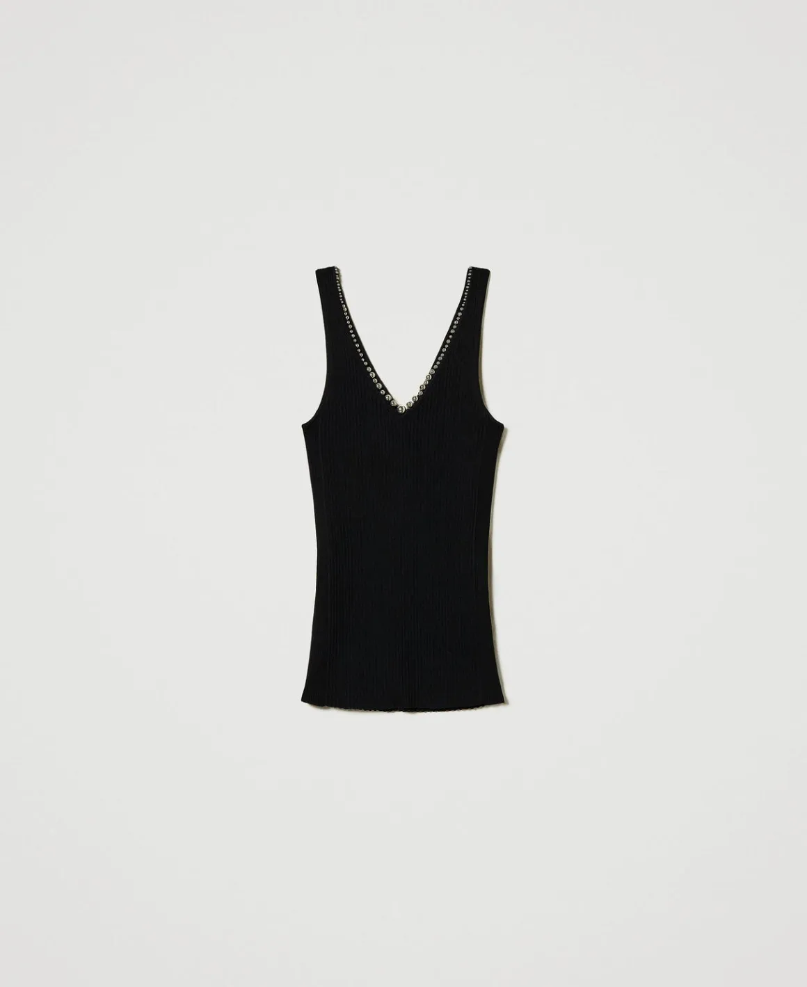 TWINSET Milano Top In Maglia A Costine Con Perline | T-Shirt E Top