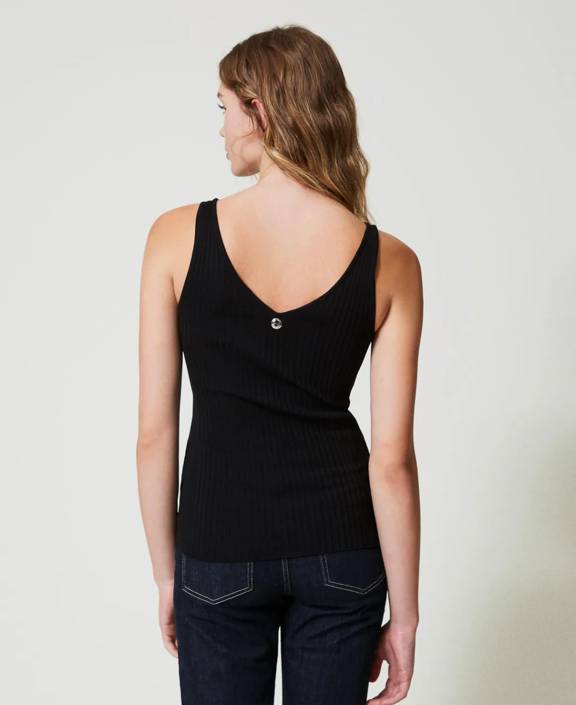 TWINSET Milano Top In Maglia A Costine Con Perline | T-Shirt E Top
