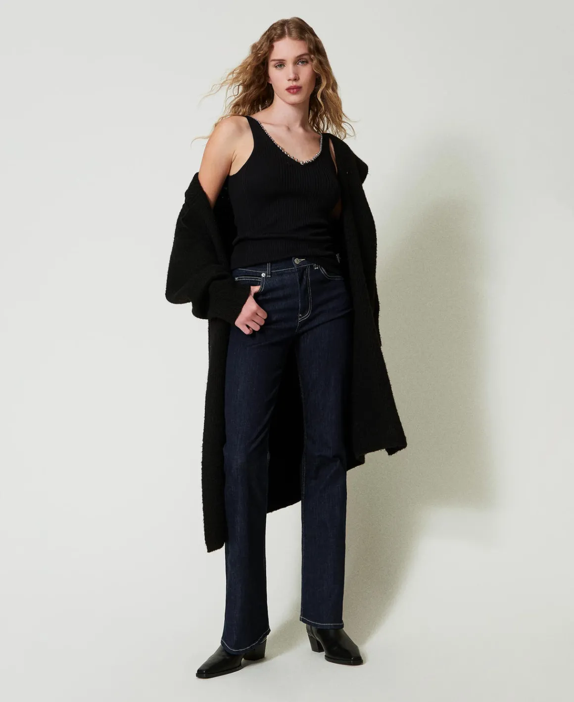 TWINSET Milano Top In Maglia A Costine Con Perline | T-Shirt E Top