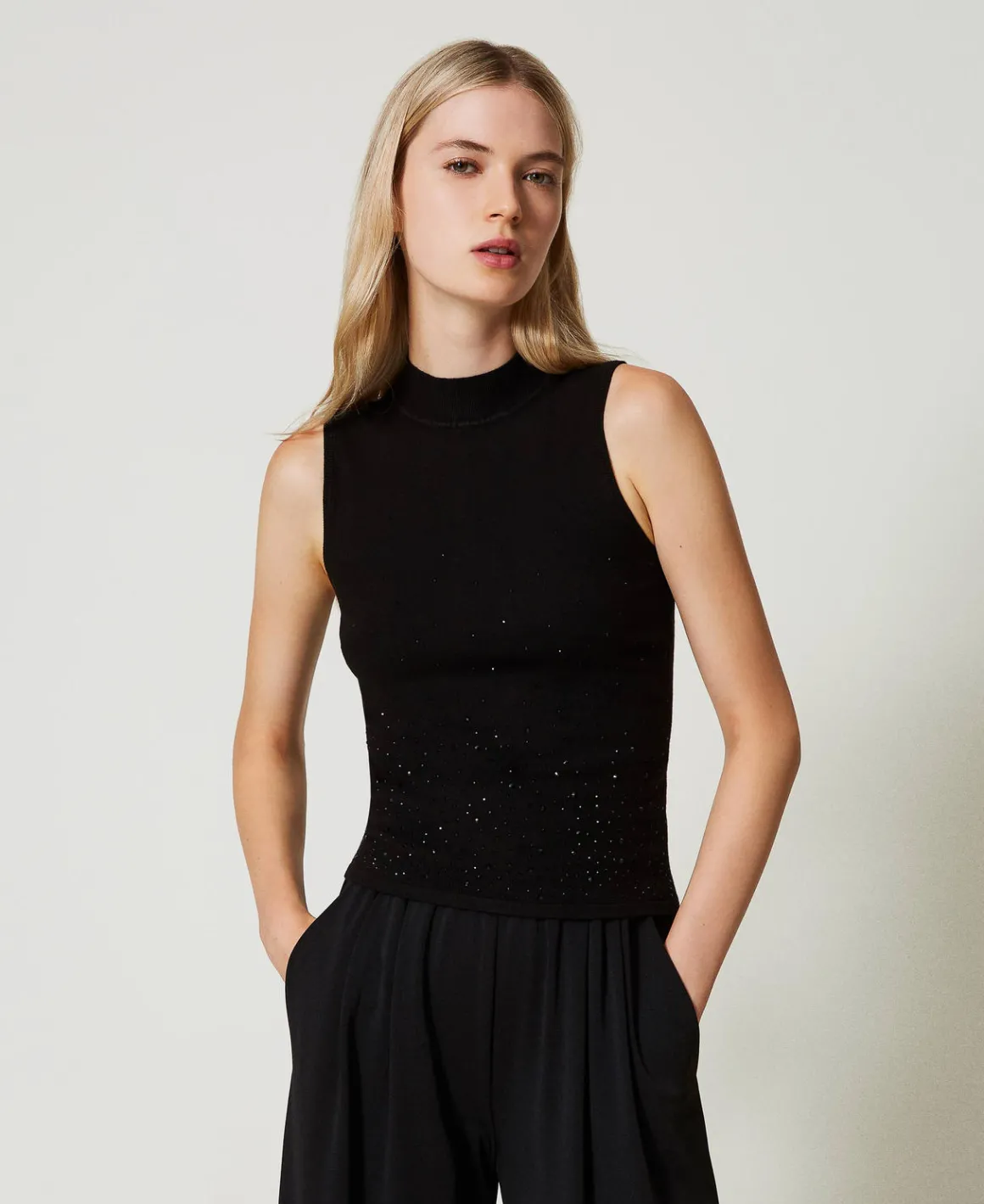 TWINSET Milano Top In Maglia Con Strass In Dégradé | T-Shirt E Top