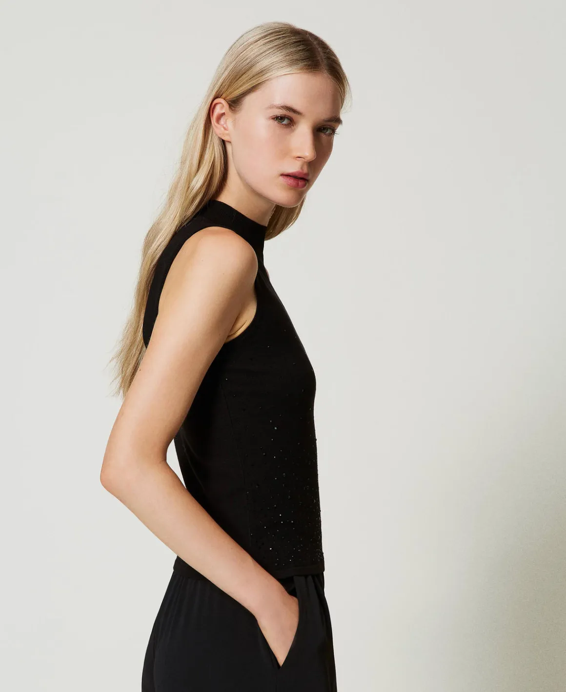 TWINSET Milano Top In Maglia Con Strass In Dégradé | T-Shirt E Top