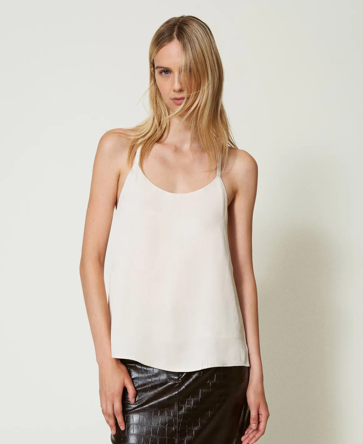 TWINSET Milano Top In Raso Con Spalline Sottili | T-Shirt E Top