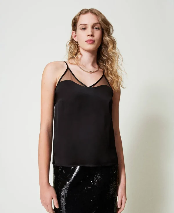 TWINSET Milano Top In Raso E Tulle | T-Shirt E Top