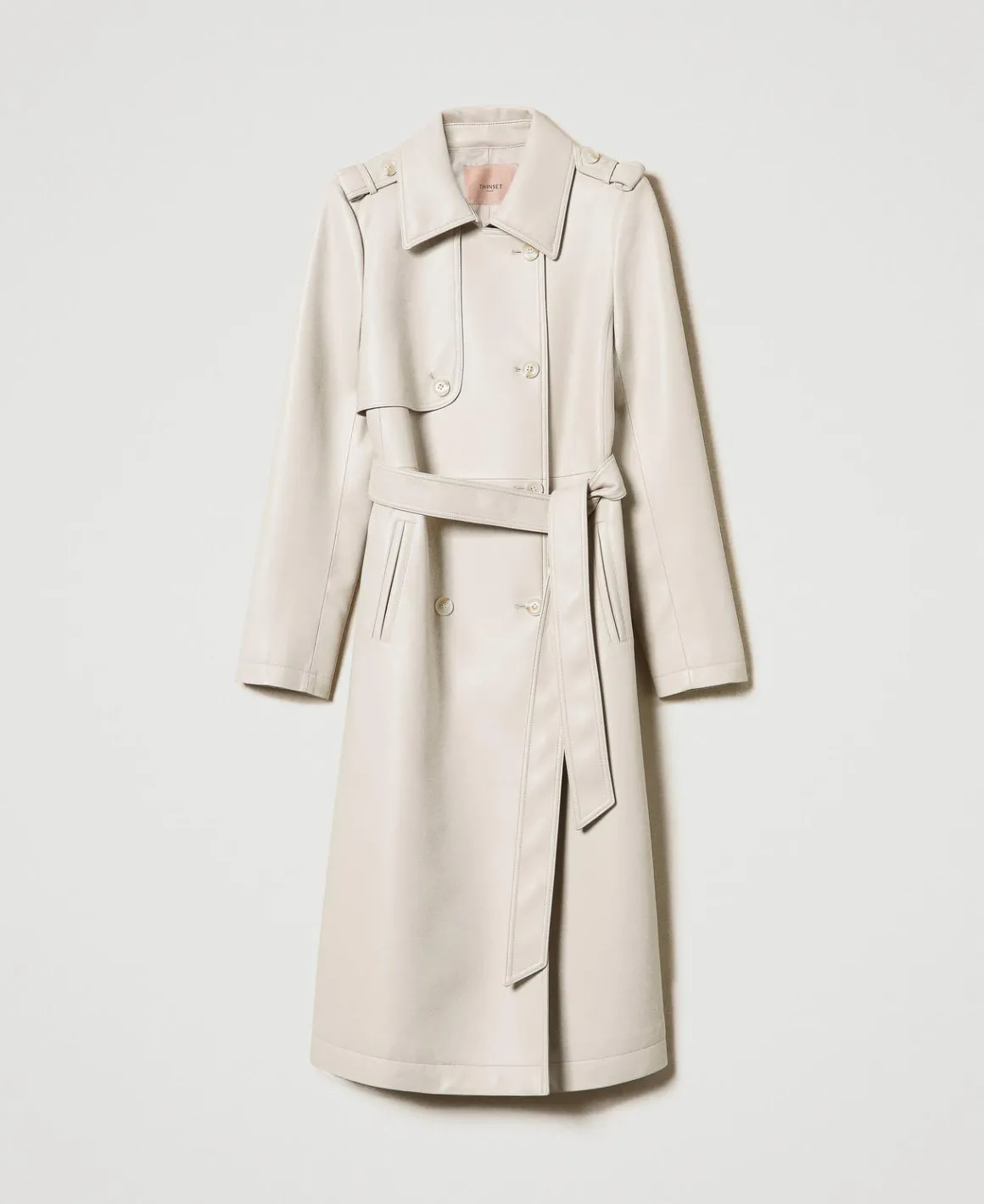 TWINSET Milano Trench Lungo Spalmato Con Cintura | Cappotti E Trench