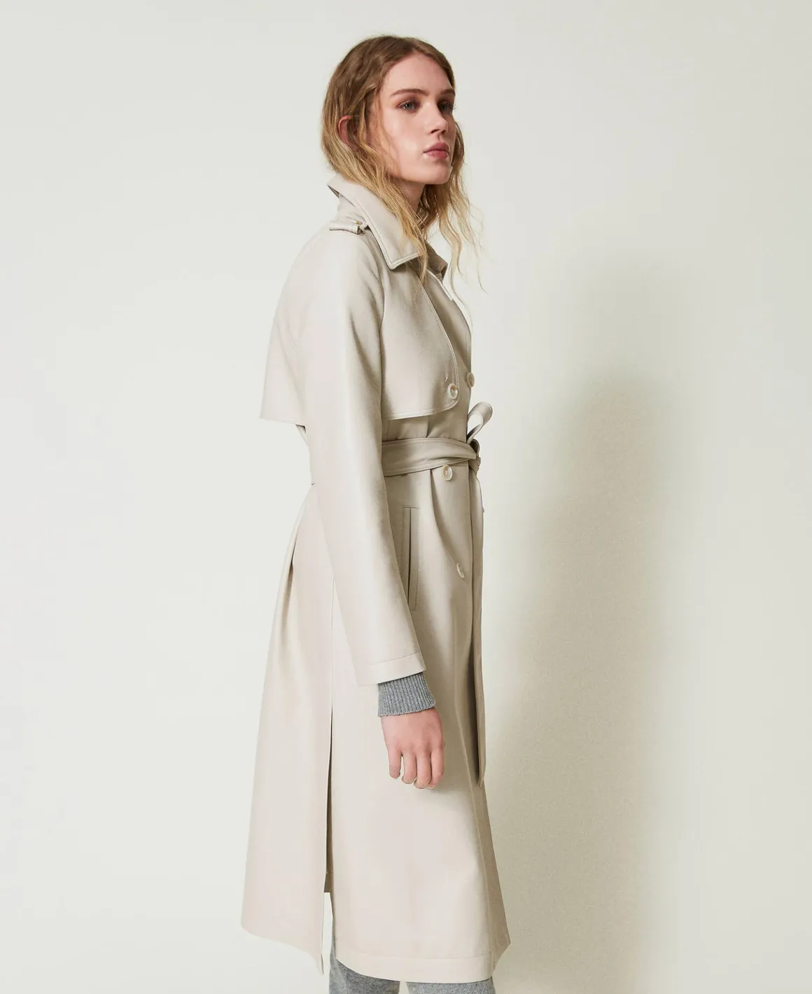 TWINSET Milano Trench Lungo Spalmato Con Cintura | Cappotti E Trench