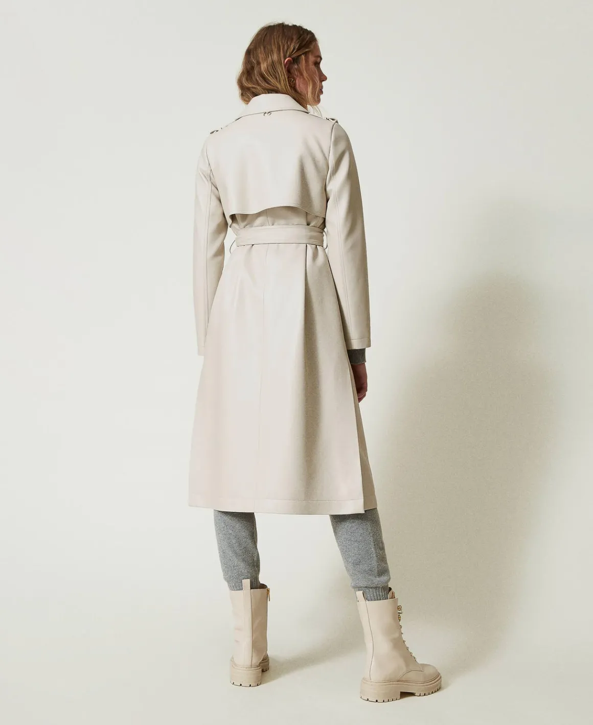 TWINSET Milano Trench Lungo Spalmato Con Cintura | Cappotti E Trench