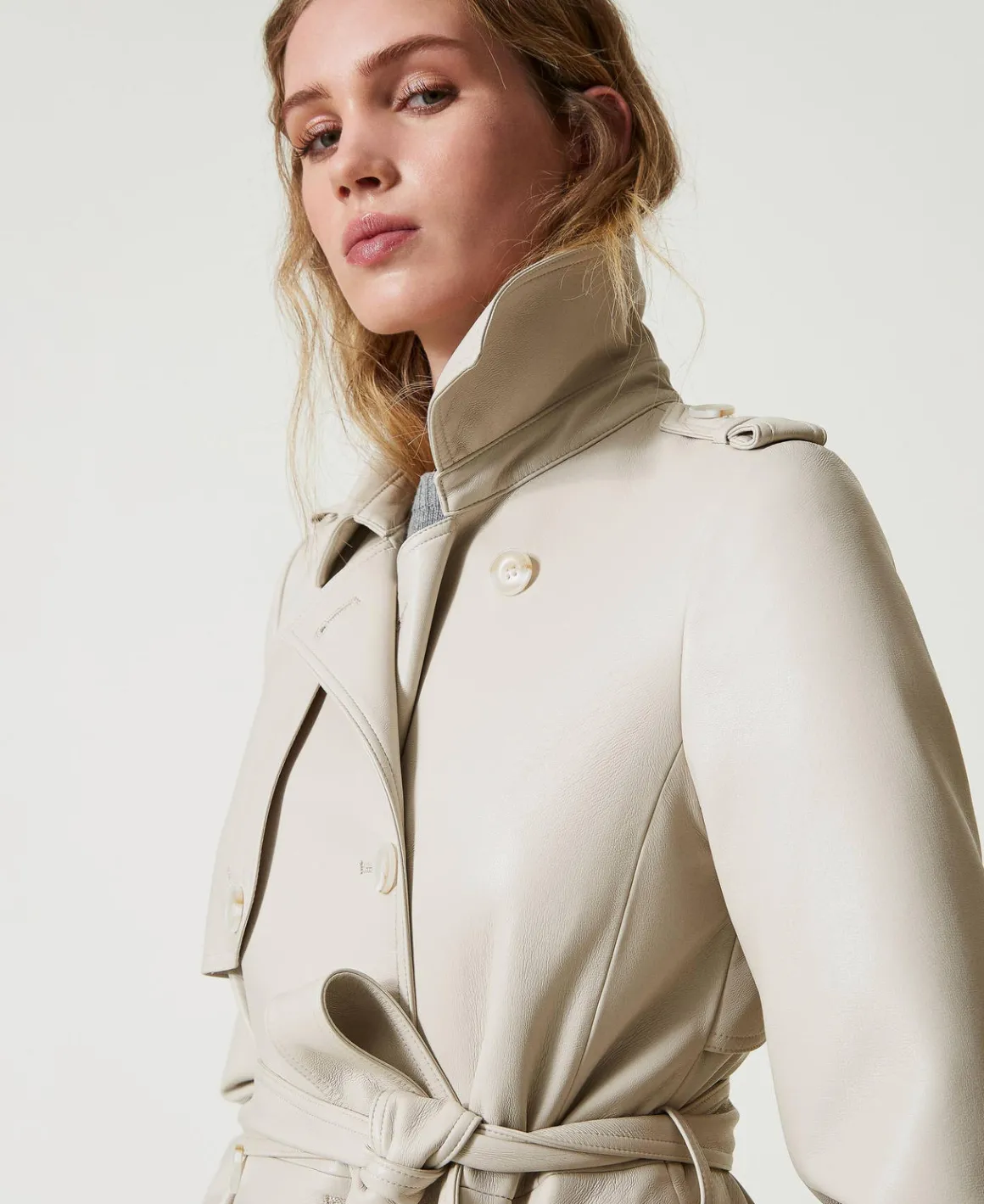 TWINSET Milano Trench Lungo Spalmato Con Cintura | Cappotti E Trench