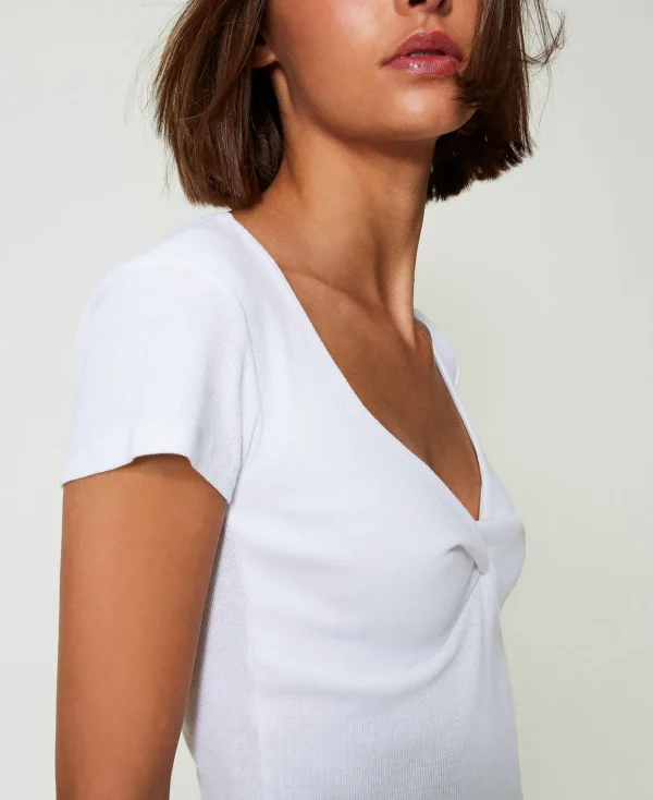 TWINSET Milano T-shirt A Costine Con Nodo | T-Shirt E Top