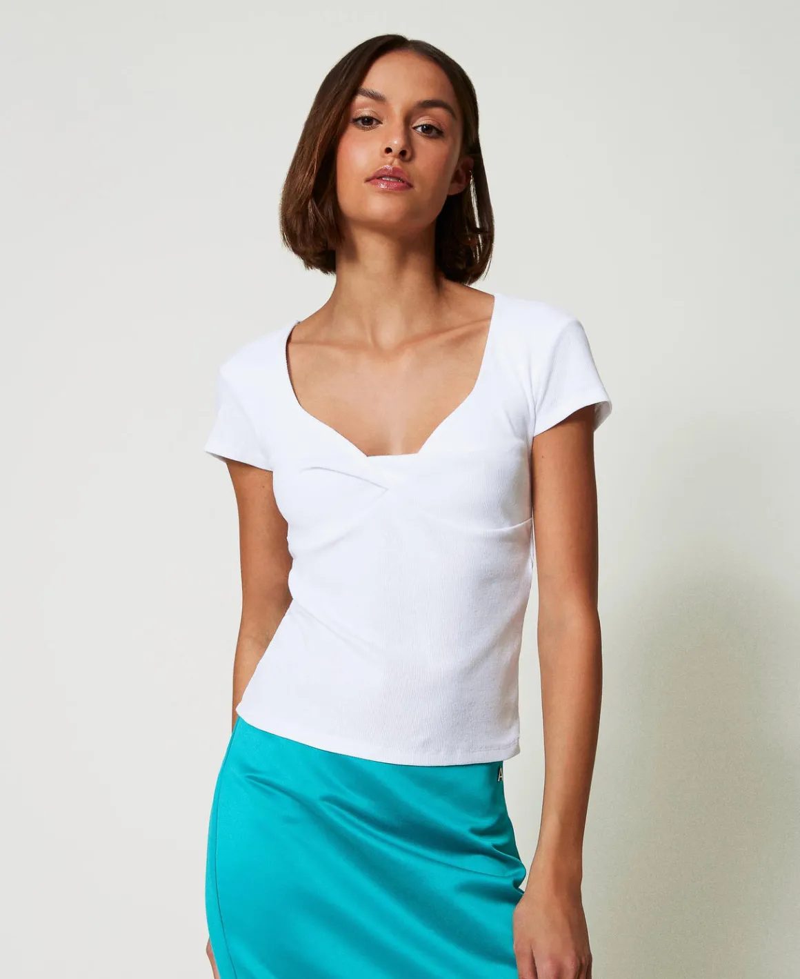 TWINSET Milano T-shirt A Costine Con Nodo | T-Shirt E Top