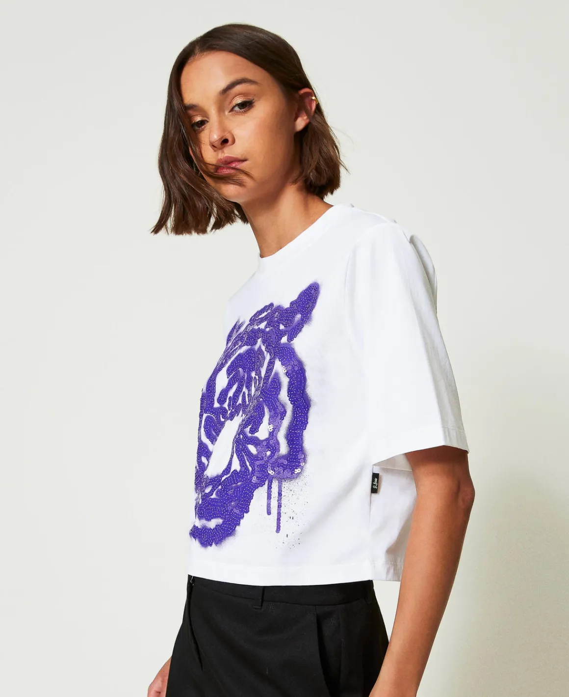 TWINSET Milano T-shirt Boxy MYFO Con Stampa E Paillettes | T-Shirt E Top
