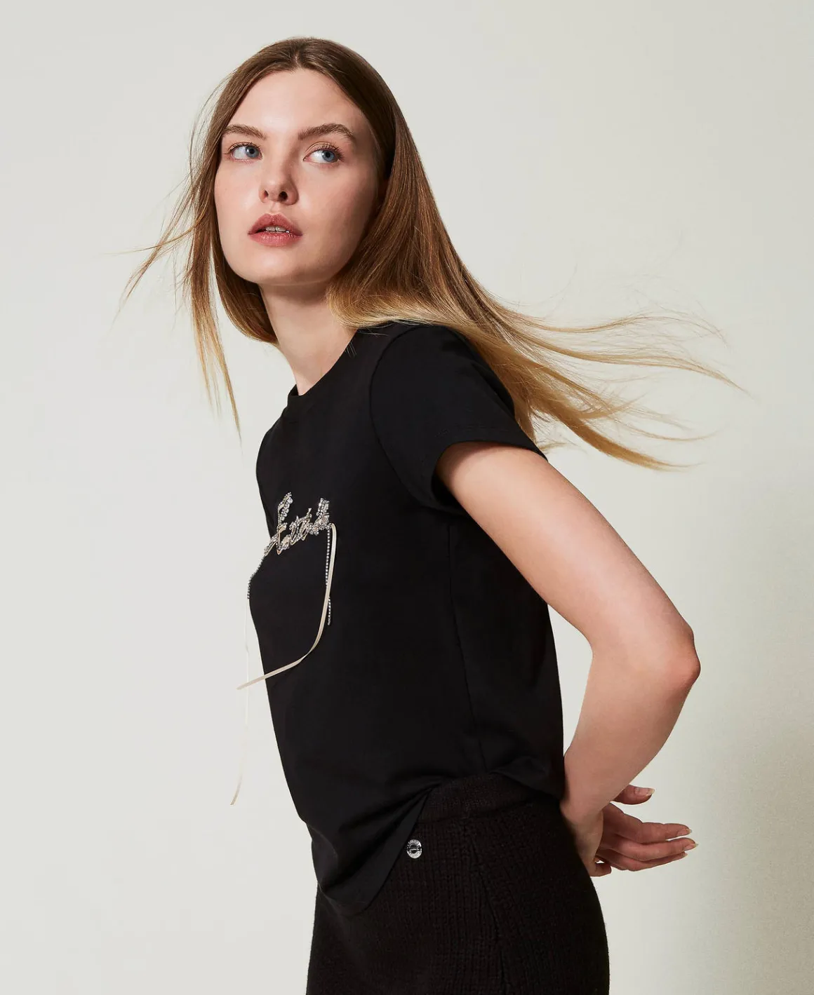 TWINSET Milano T-shirt Con Logo E Strass | T-Shirt E Top