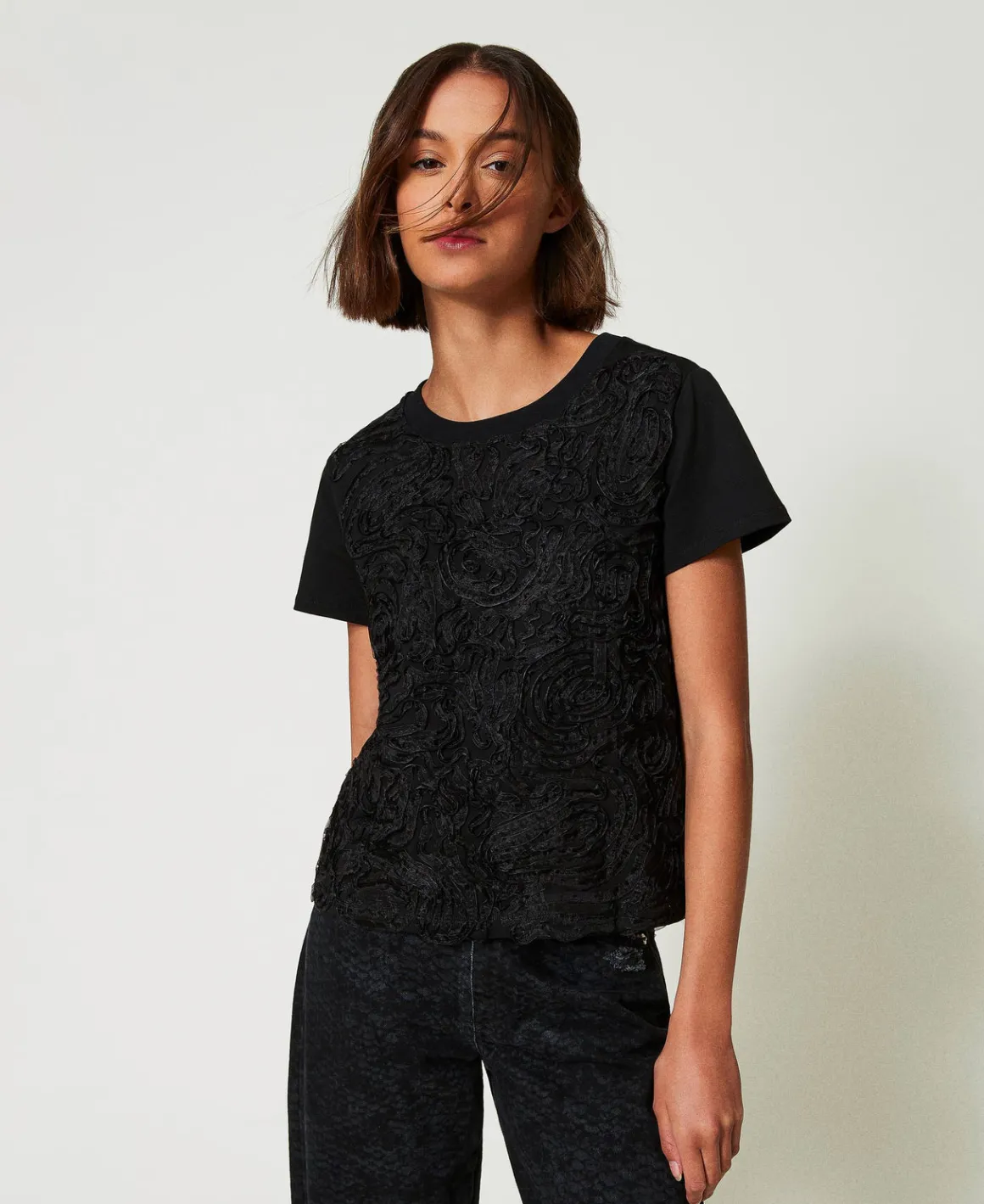 TWINSET Milano T-shirt Con Ricami In Organza | T-Shirt E Top