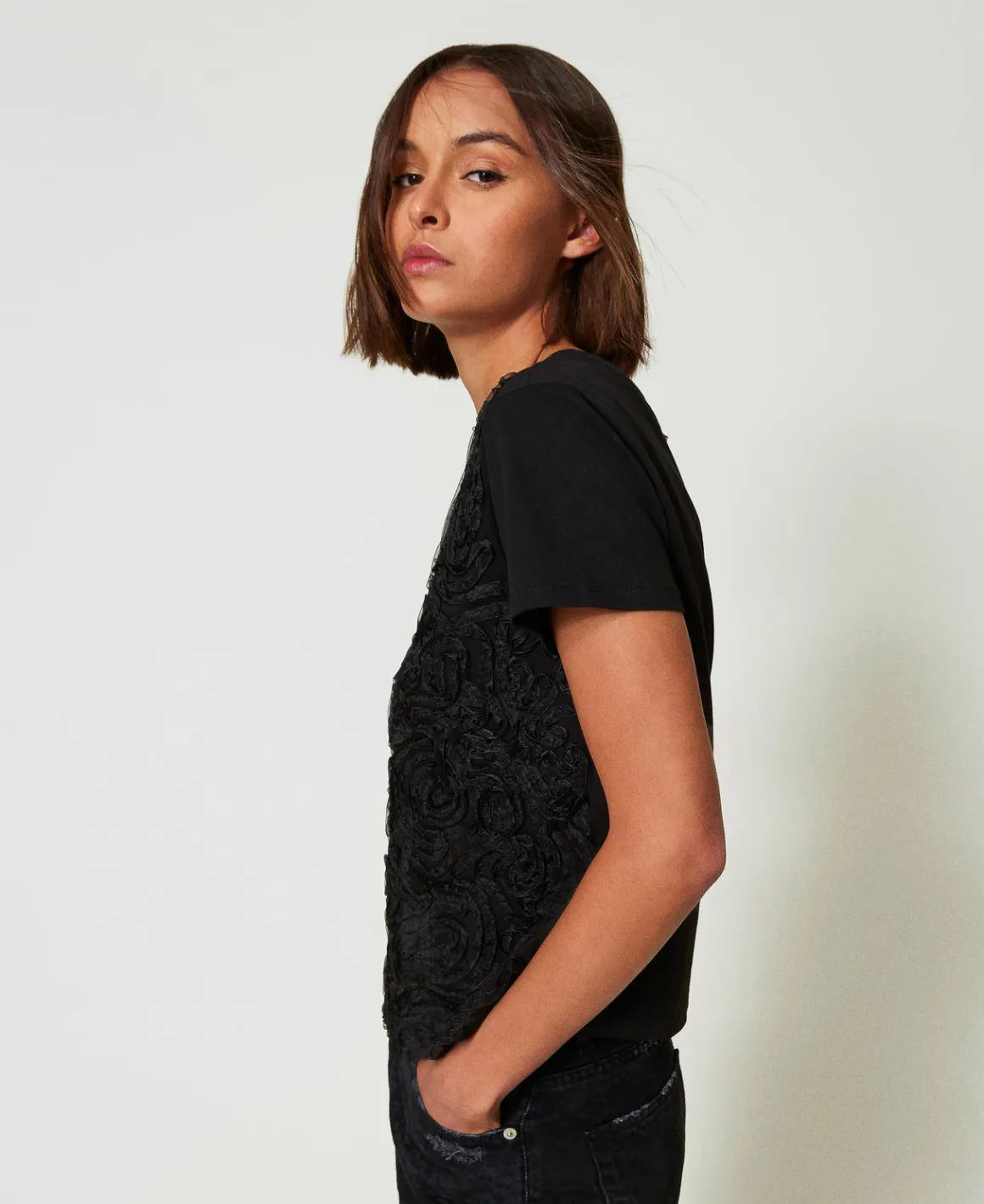 TWINSET Milano T-shirt Con Ricami In Organza | T-Shirt E Top