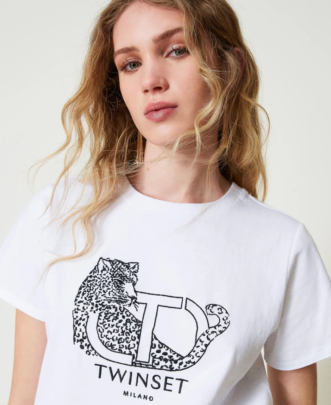 TWINSET Milano T-shirt Con Ricamo Logo E Giaguaro | T-Shirt E Top