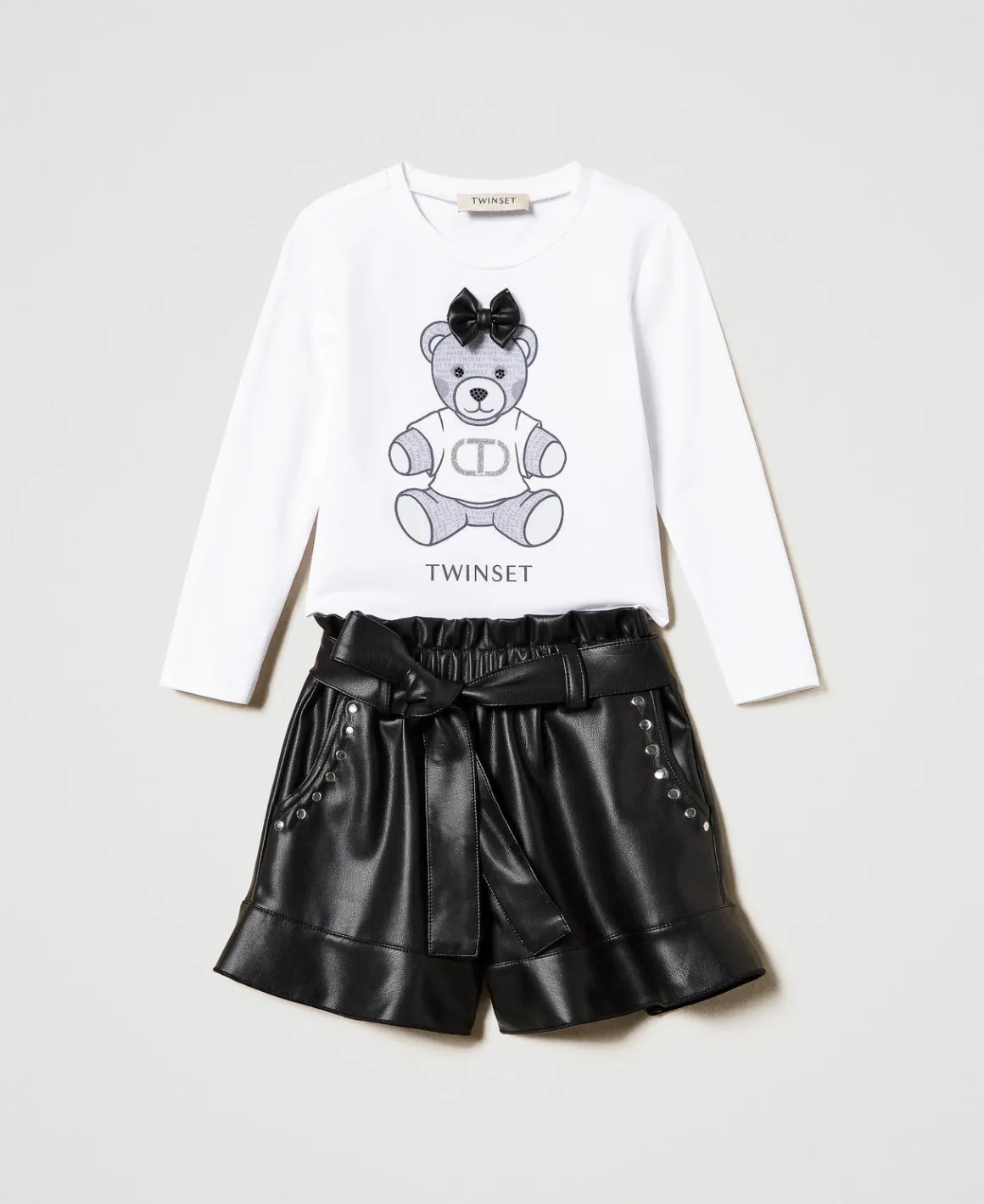 TWINSET Milano T-shirt Con Stampa E Shorts Con Volant | Pantaloni E Jeans | T-Shirt E Top