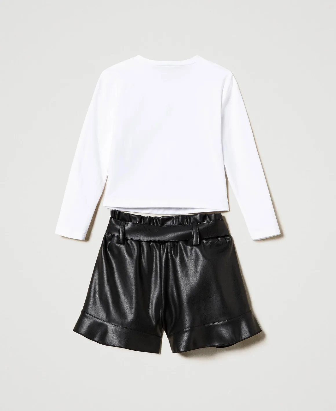 TWINSET Milano T-shirt Con Stampa E Shorts Con Volant | Pantaloni E Jeans | T-Shirt E Top