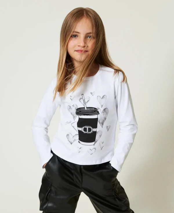 TWINSET Milano T-shirt Con Stampa E Strass | T-Shirt E Top