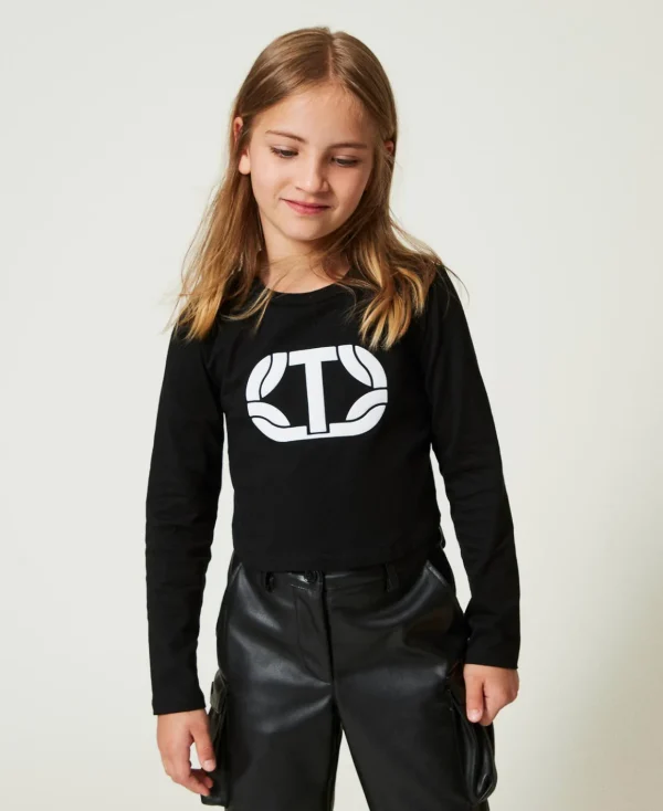 TWINSET Milano T-shirt Cropped Con Logo Gommato | T-Shirt E Top