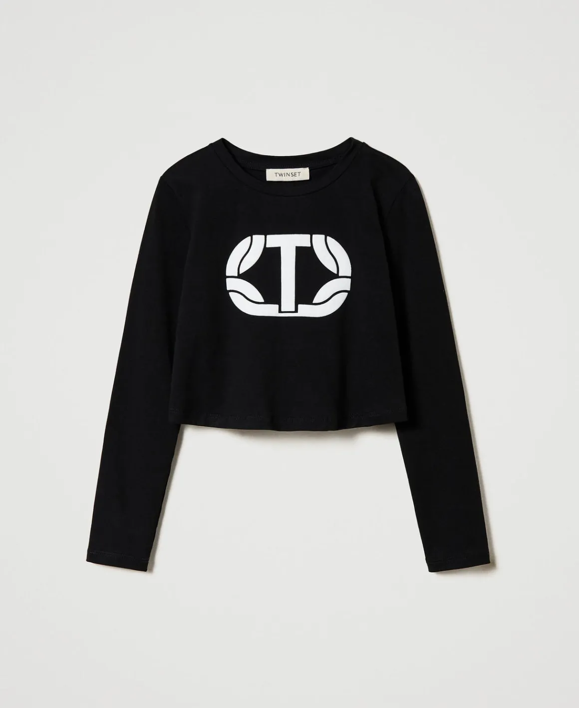 TWINSET Milano T-shirt Cropped Con Logo Gommato | T-Shirt E Top