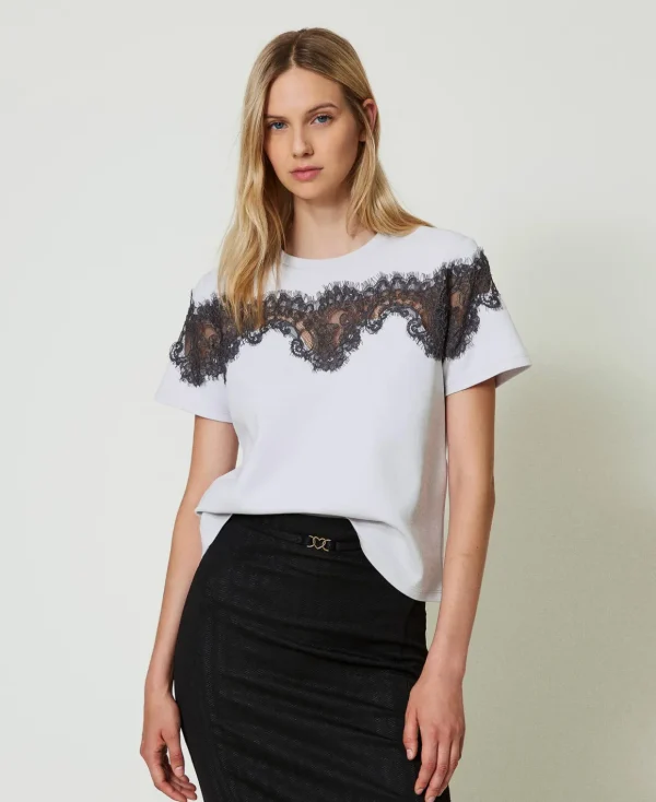 TWINSET Milano T-shirt Regular Con Pizzo Intarsiato | T-Shirt E Top