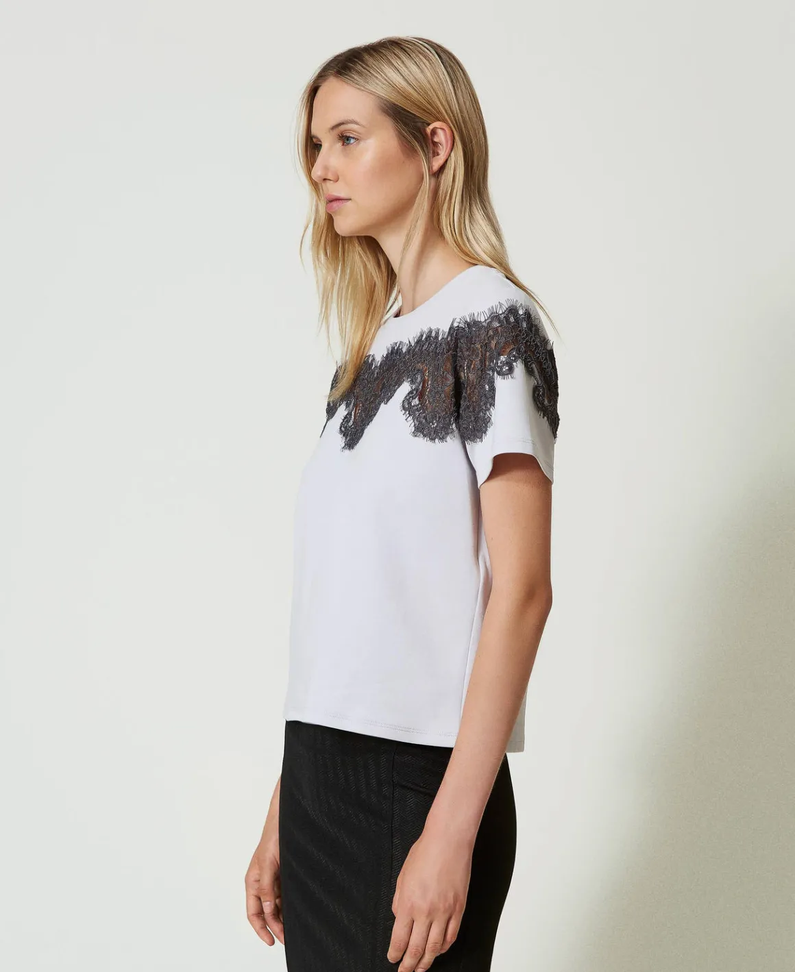 TWINSET Milano T-shirt Regular Con Pizzo Intarsiato | T-Shirt E Top