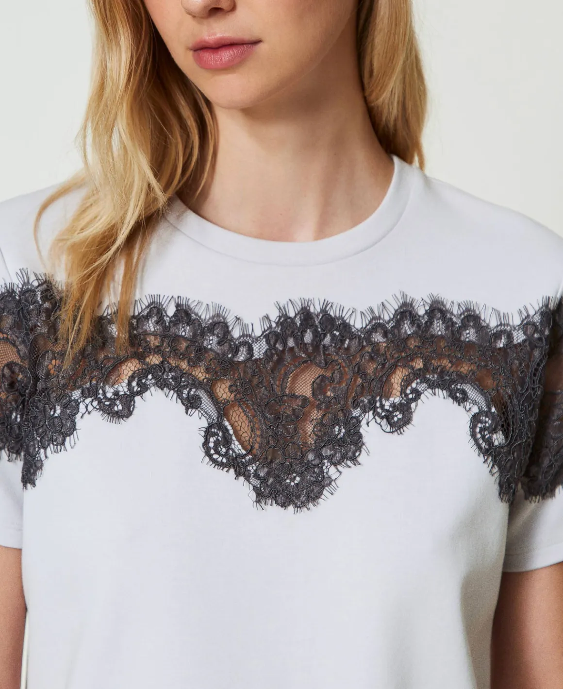 TWINSET Milano T-shirt Regular Con Pizzo Intarsiato | T-Shirt E Top