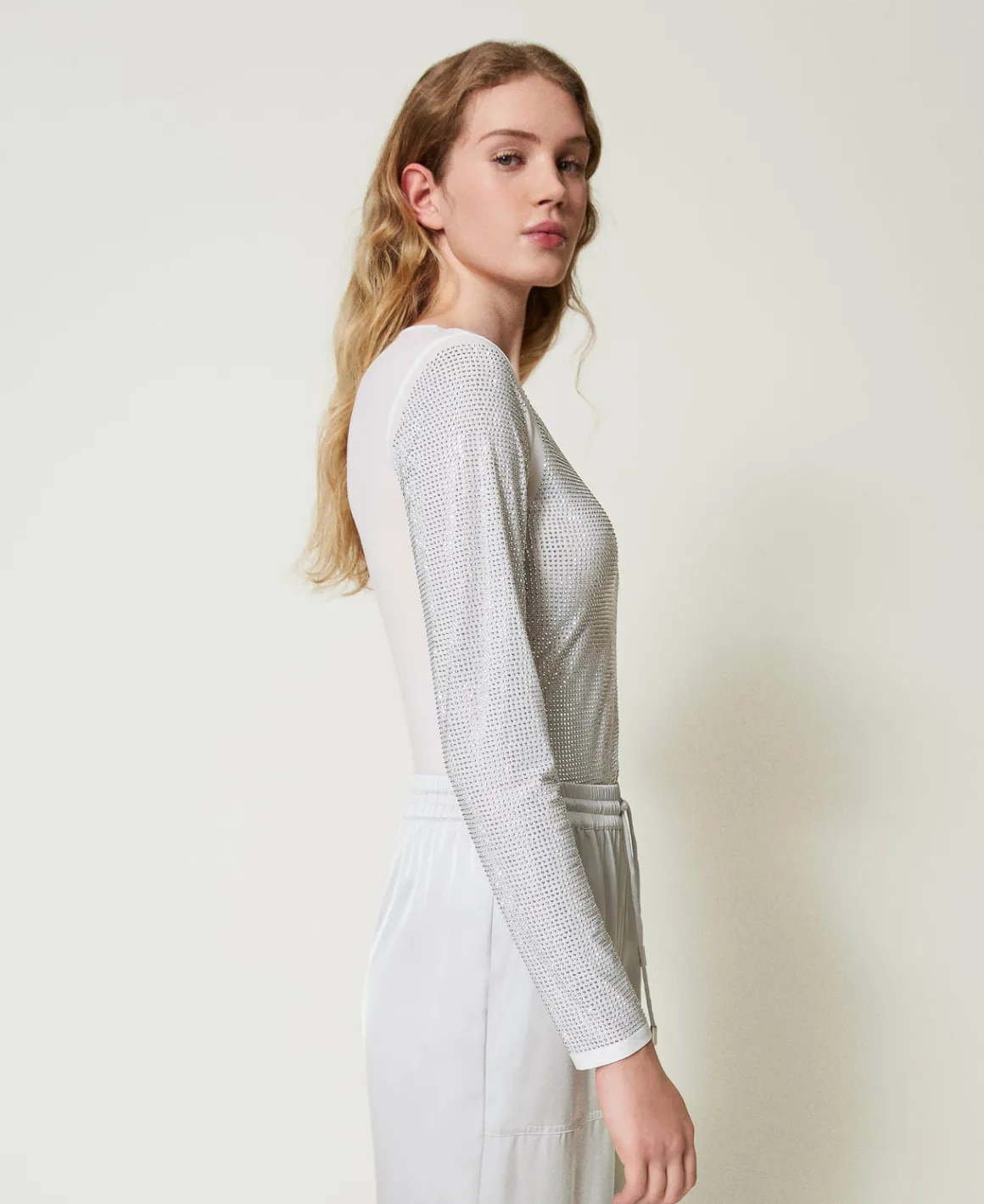 TWINSET Milano T-shirt Stretch Con Strass All Over | T-Shirt E Top